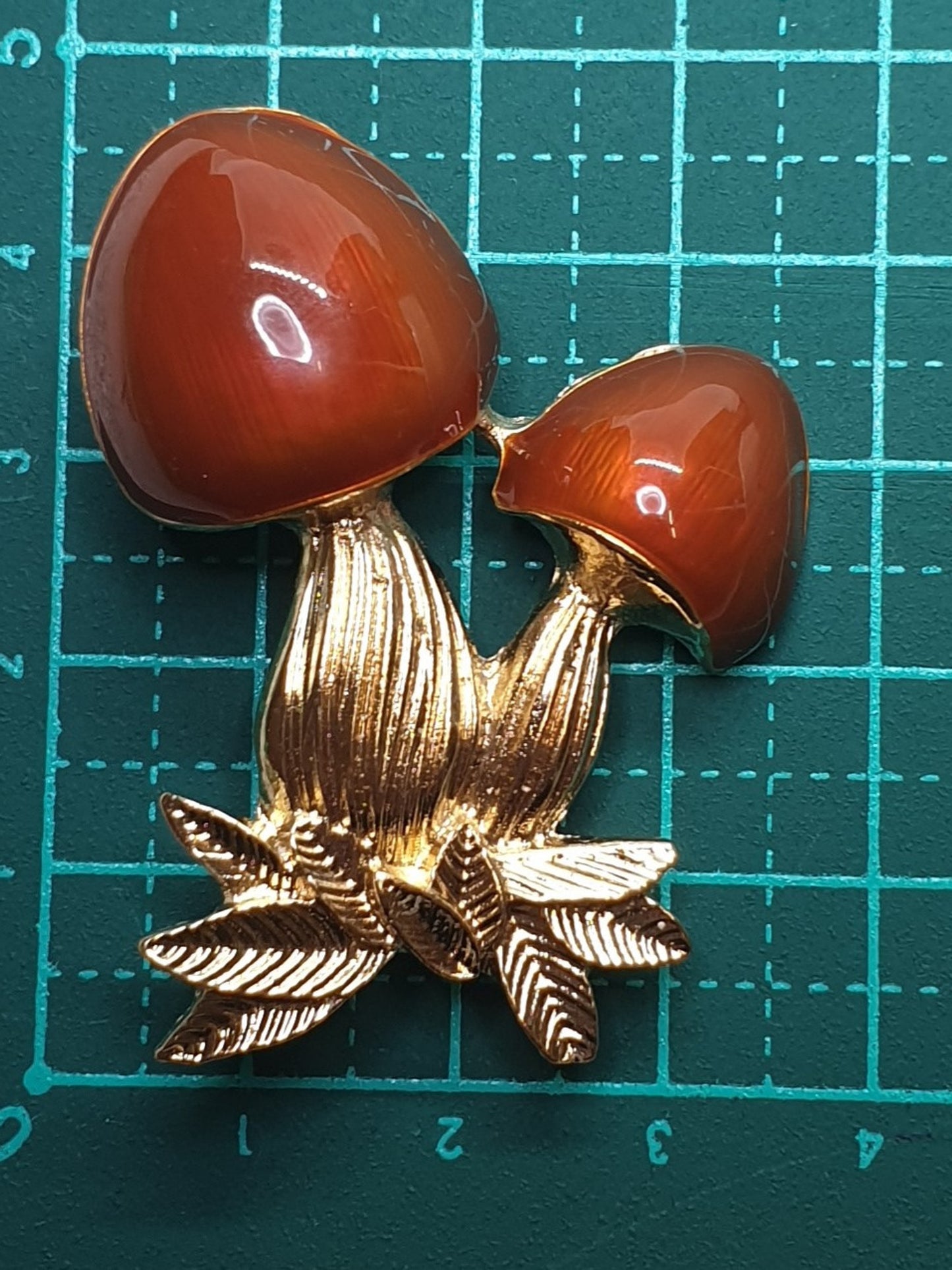 Brown Mushroom Brooch