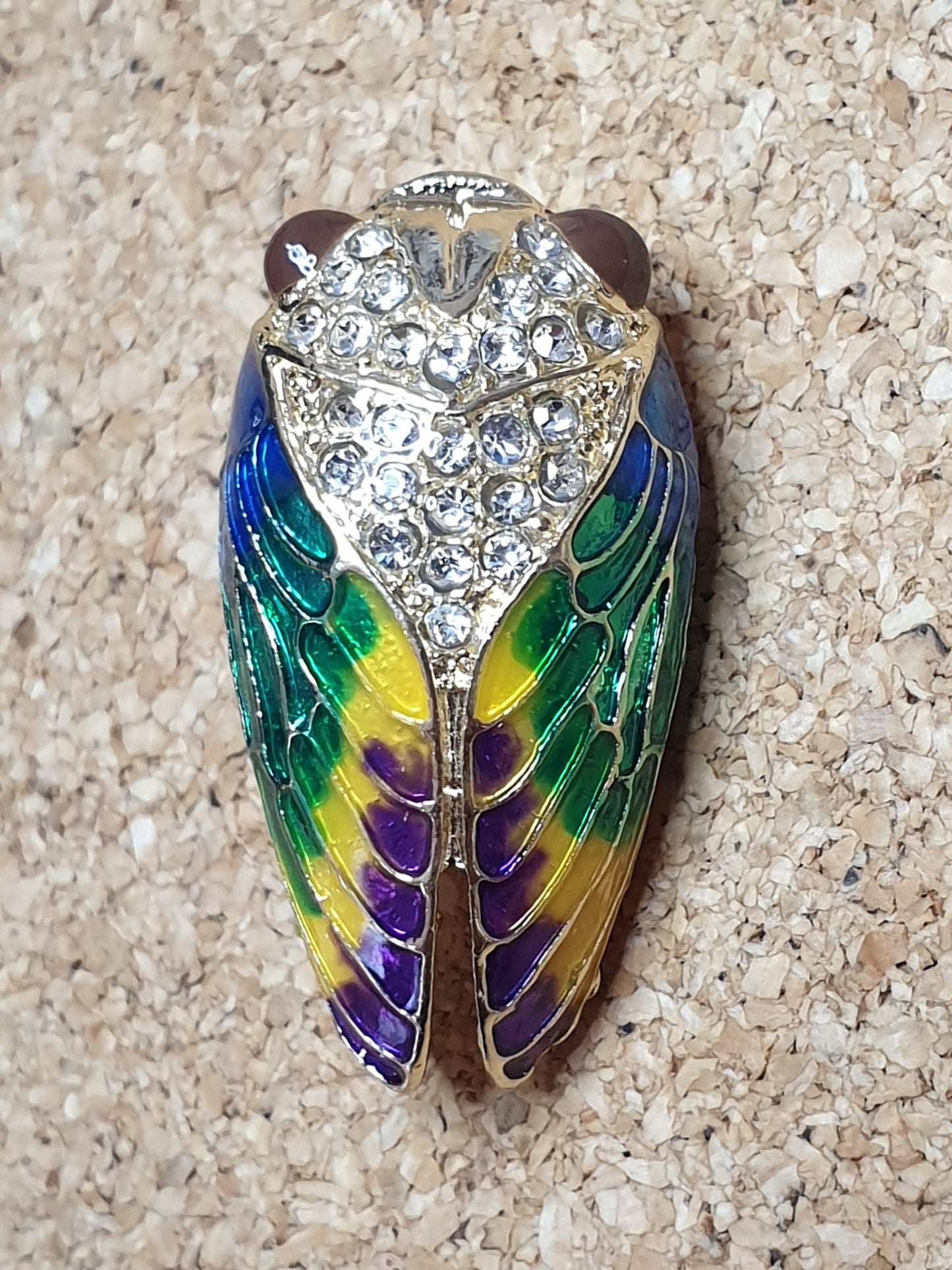 Cicada Fashion Brooch - Brown eyes