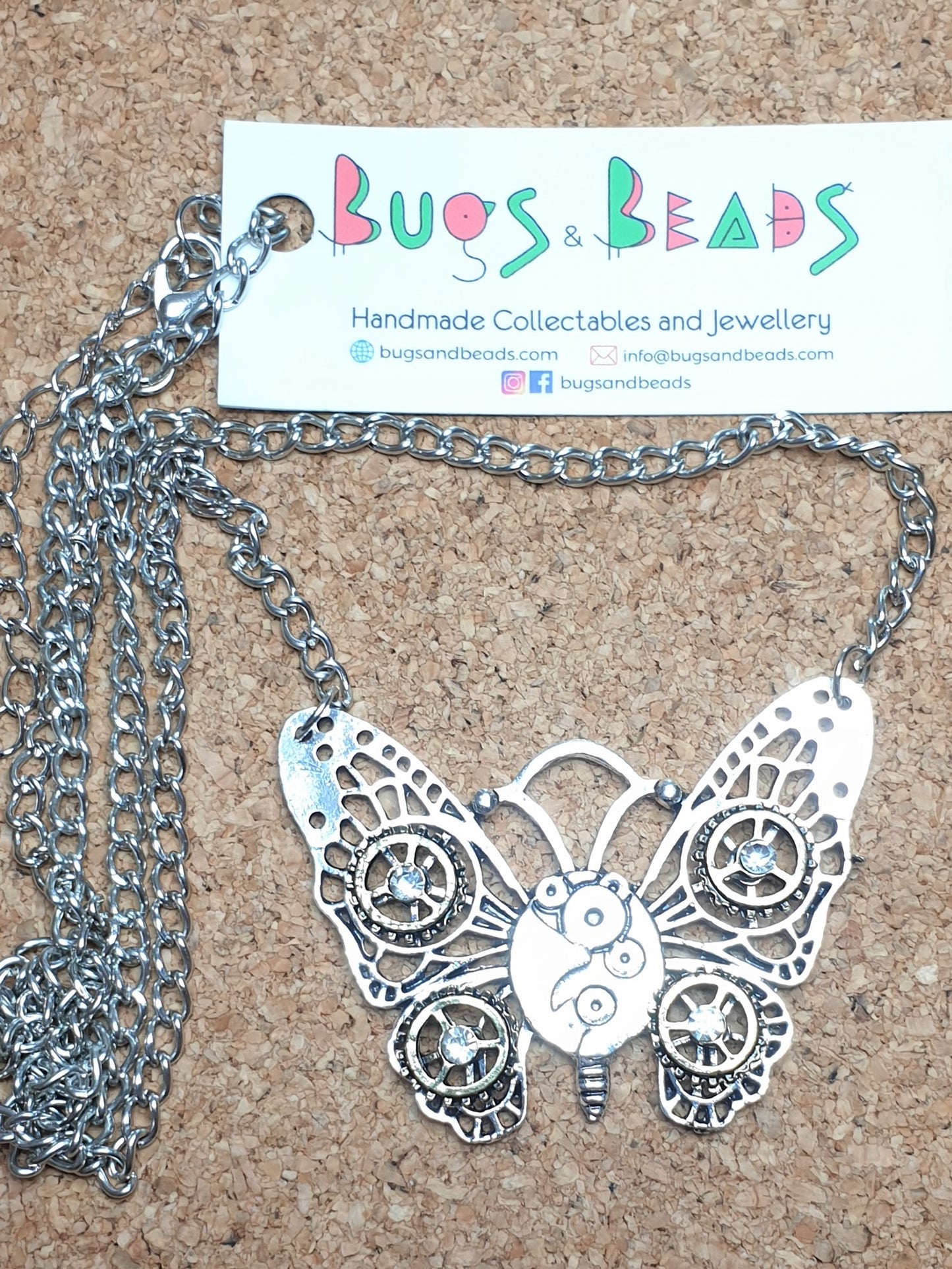 Vintage Steampunk Butterfly - Silver