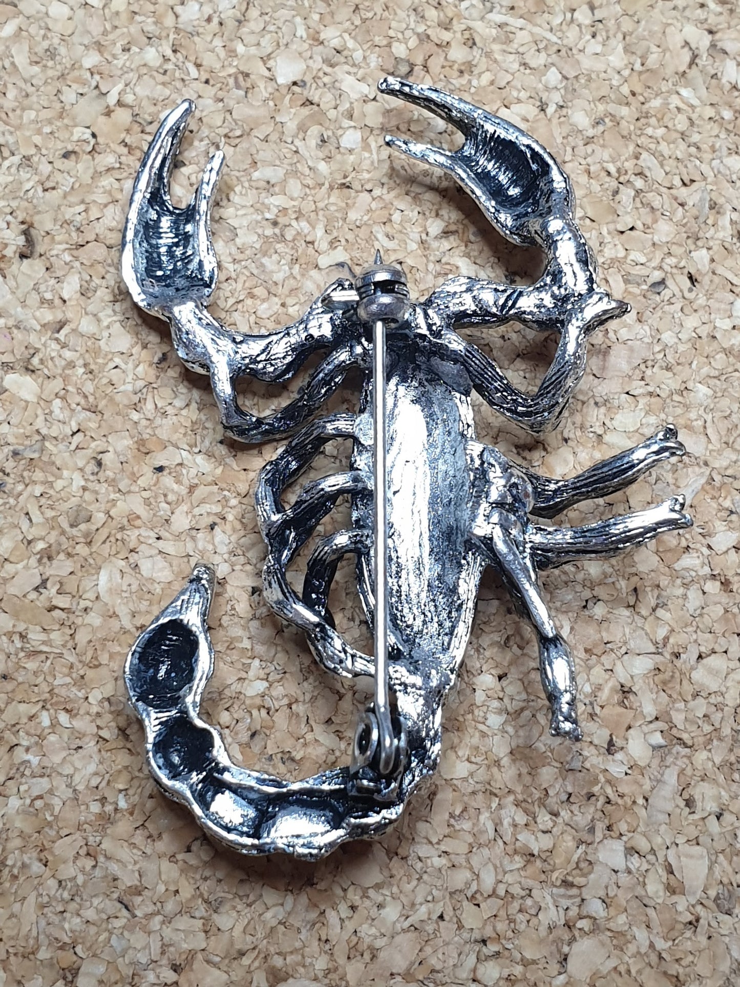 Scorpion Brooch - Silver White