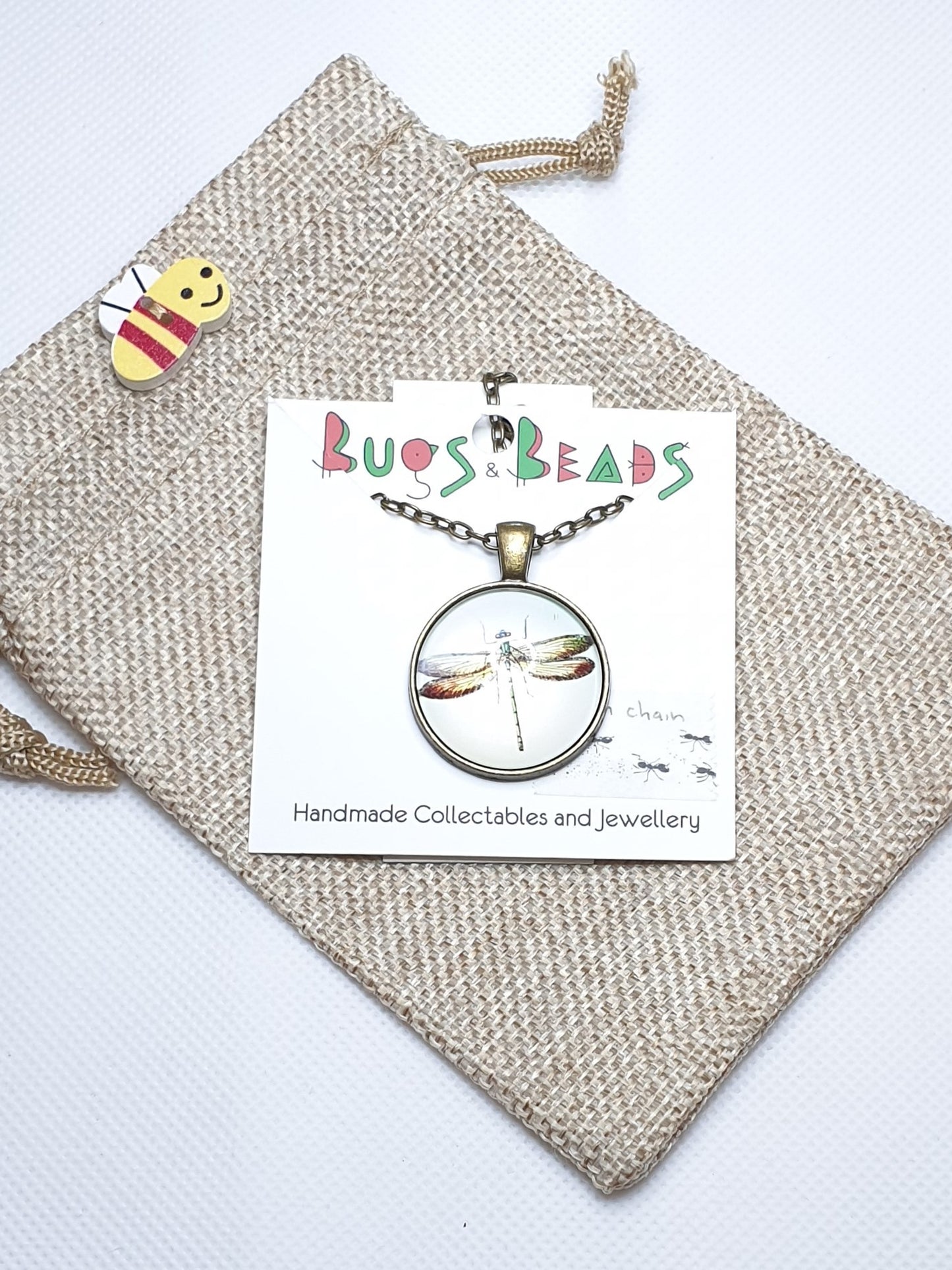 Dragonfly Necklace - Brown Wings
