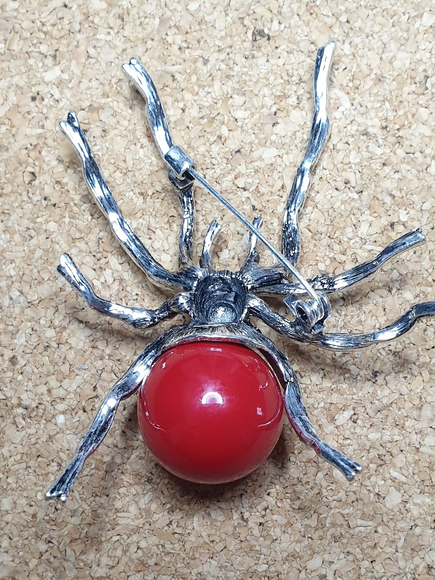Spider Brooch - Red