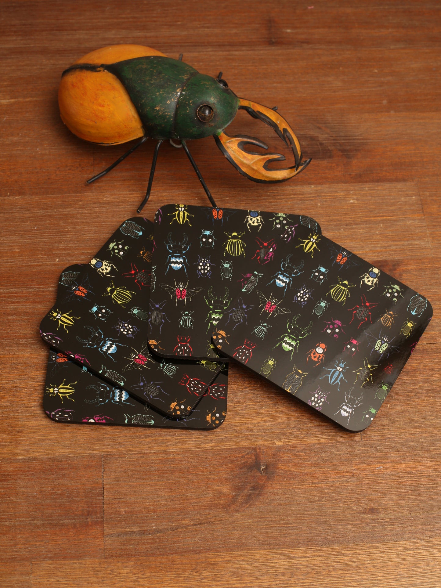 Square Beetle Coasters - Set of 4