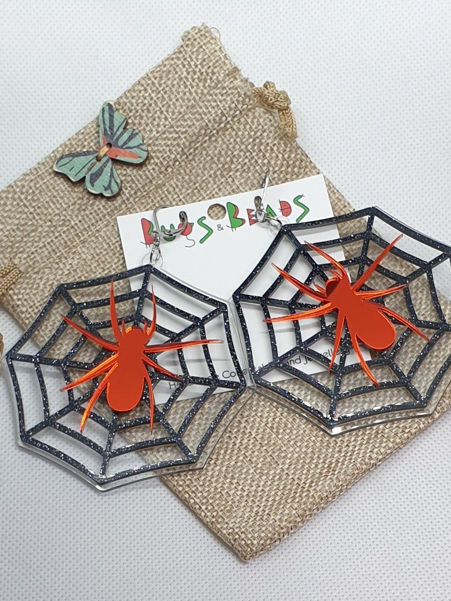 Spiderweb large acrylic earrings