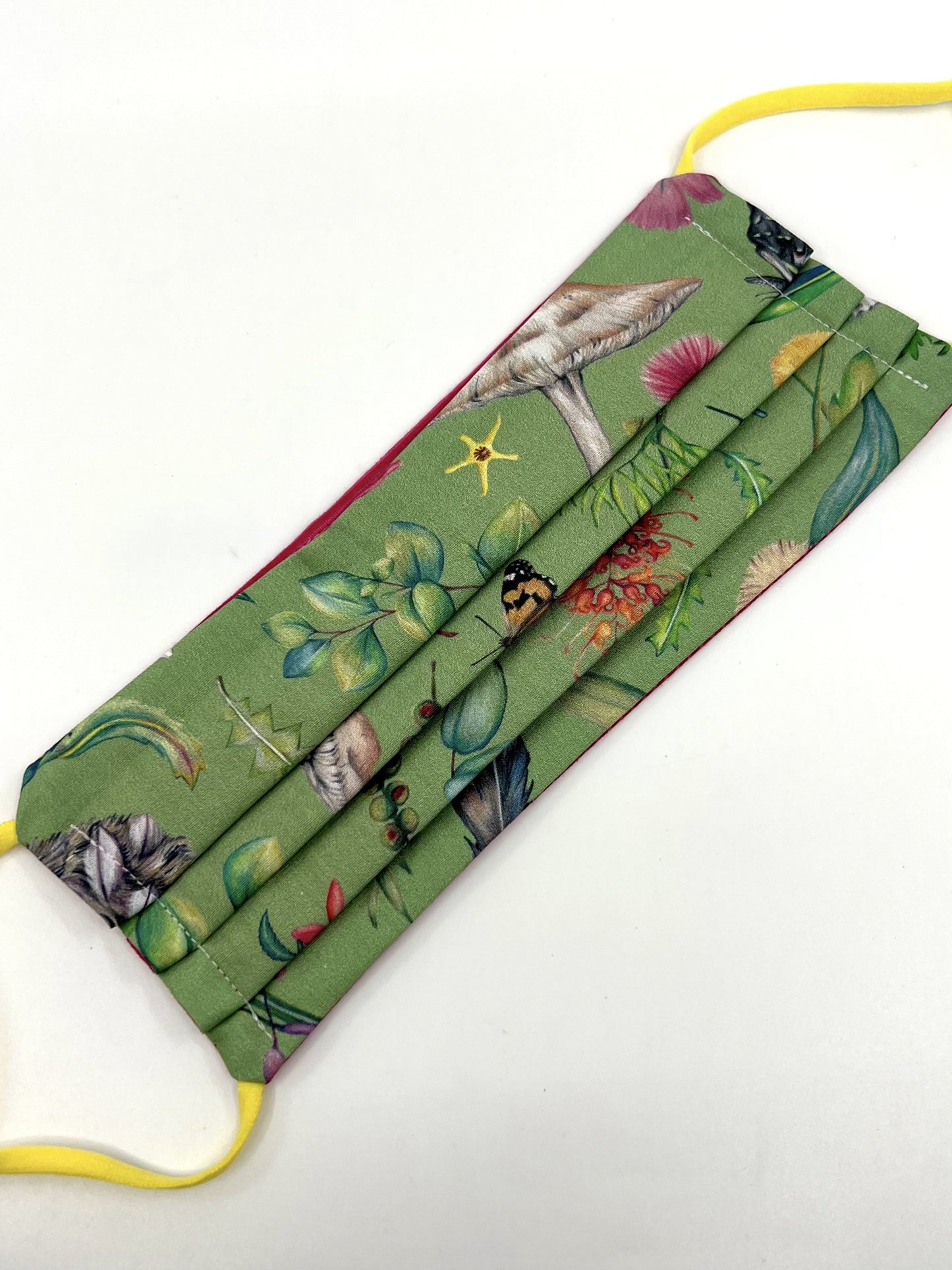 Australian Flora and Fauna in Green Face Mask