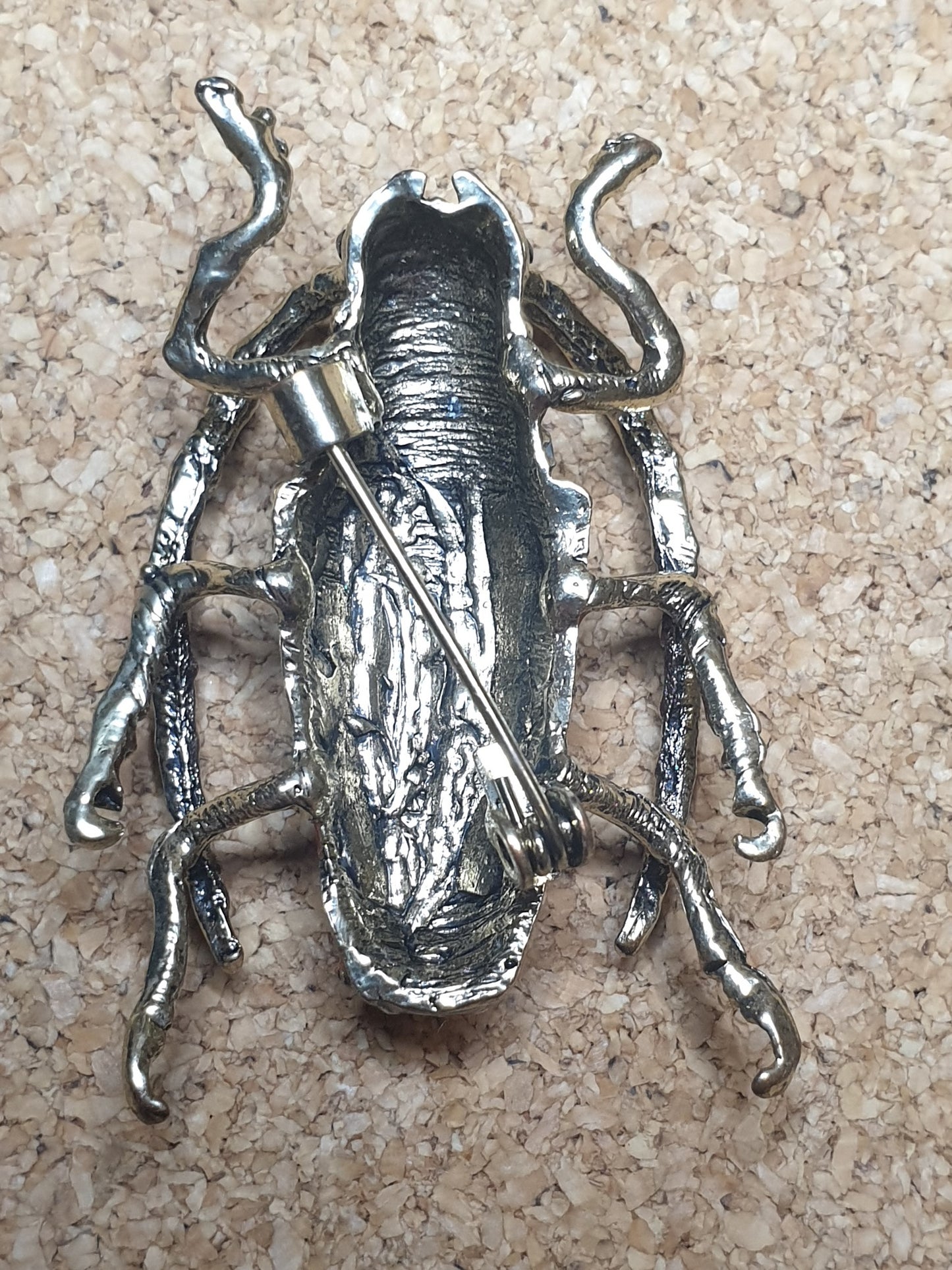 Longhorn Beetle Brooch - Light Orange