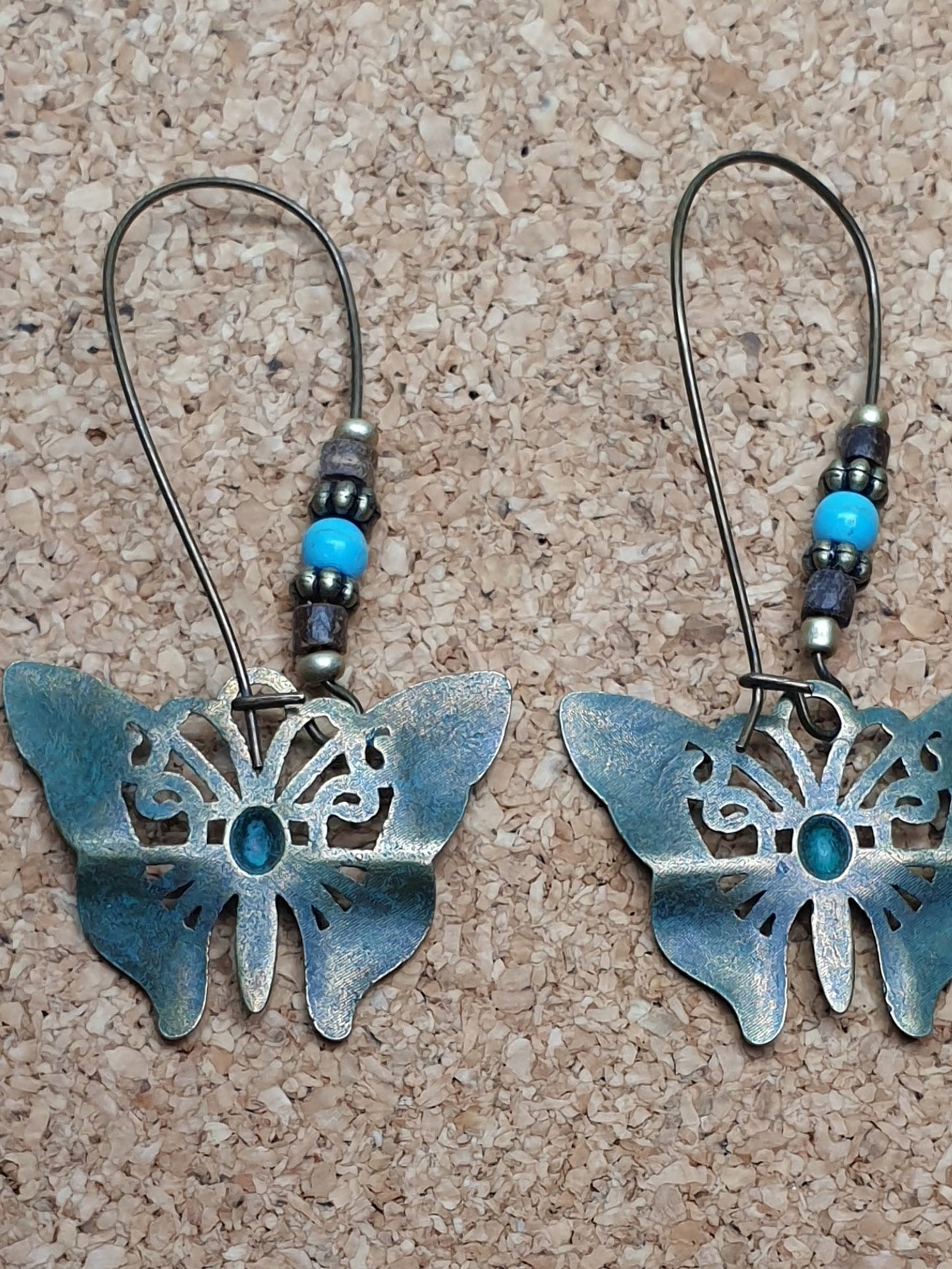 Vintage antique Butterfly danglers earrings