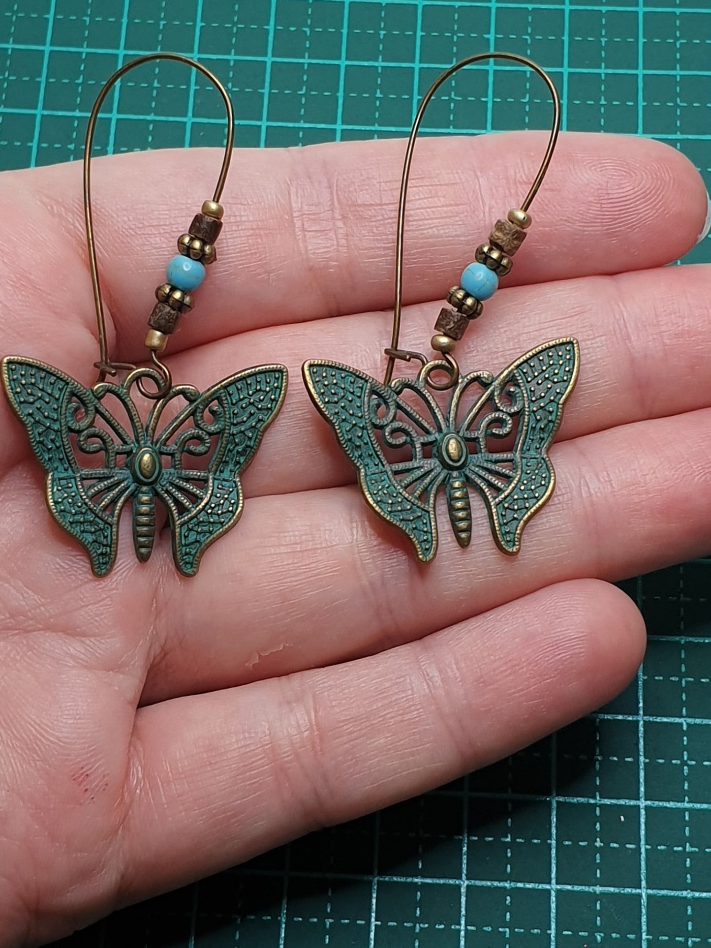 Vintage antique Butterfly danglers earrings