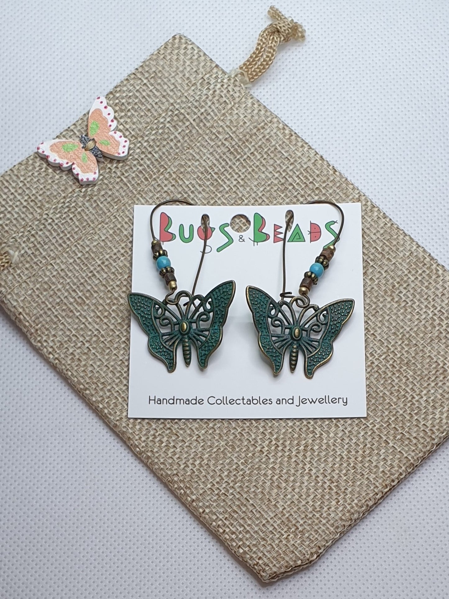 Vintage antique Butterfly danglers earrings