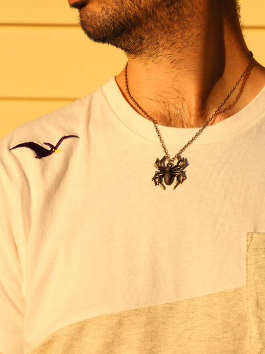 Spider bronze necklace