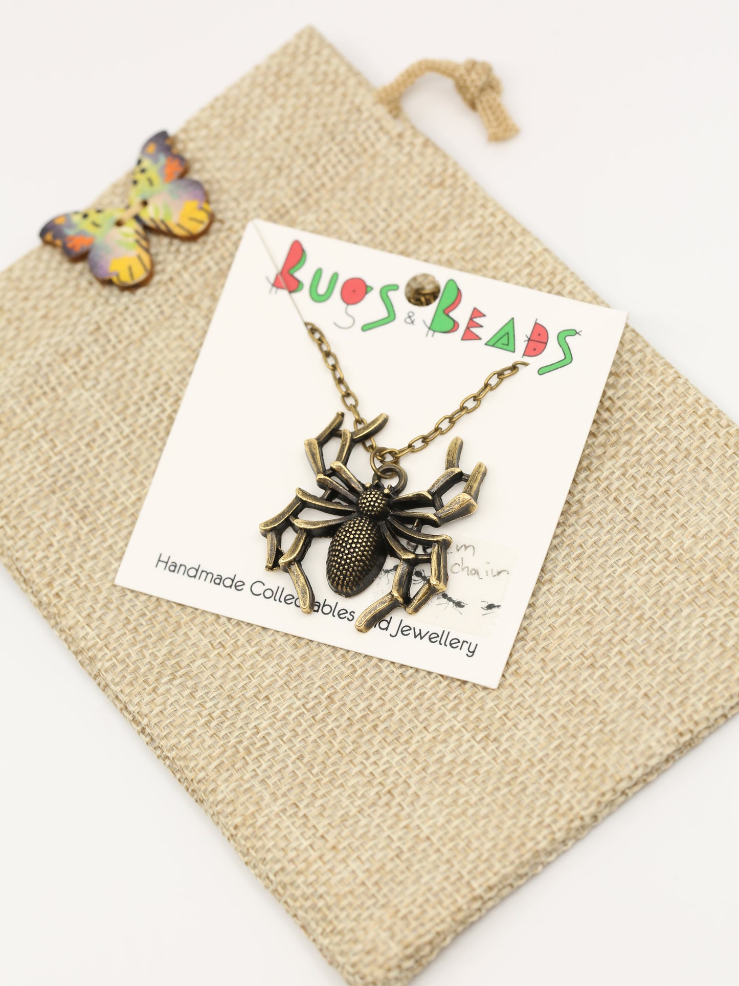 Spider bronze necklace