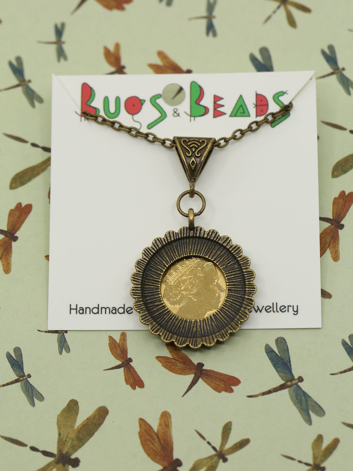 Leichhardt's grasshopper decimal coin necklace