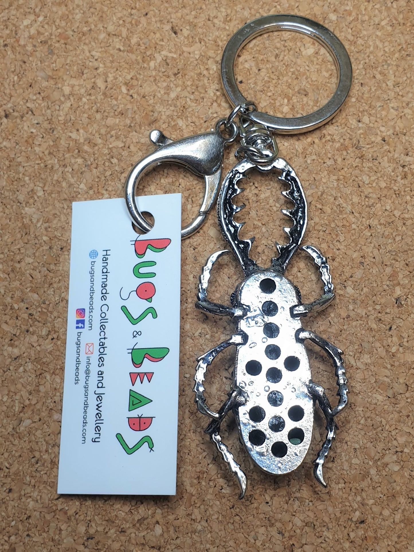 Stag Beetle Keyring - Blue