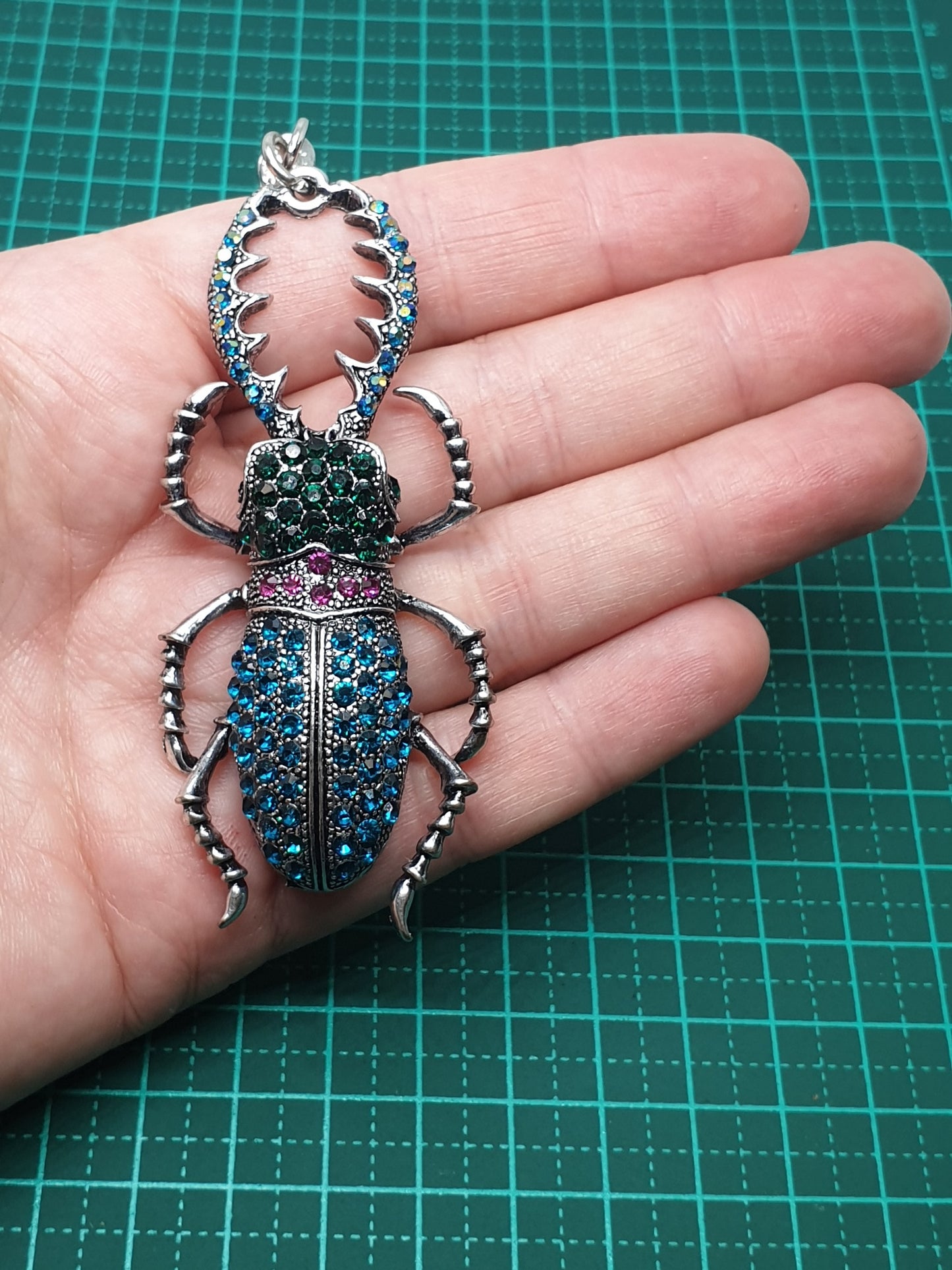 Stag Beetle Keyring - Blue