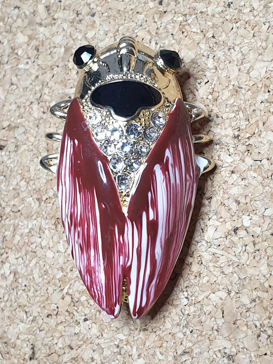 Cicada Brooch - Red