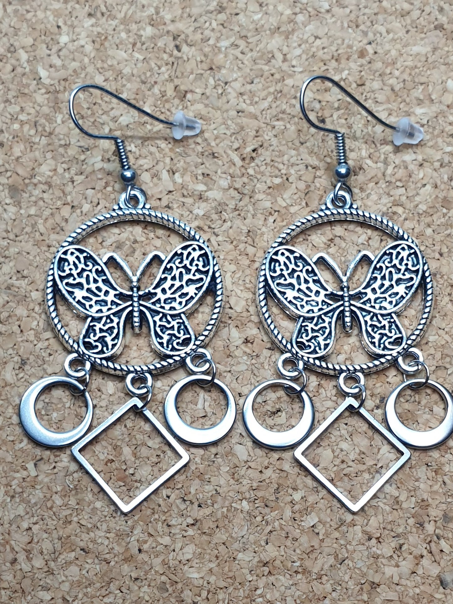 Large butterfly chandelier earrings