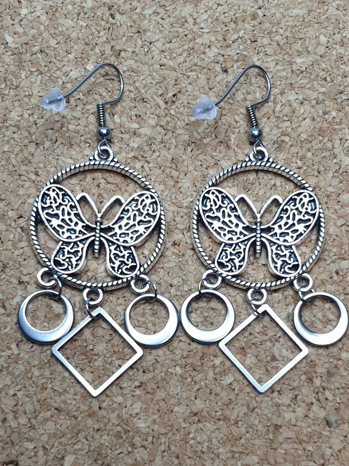 Large butterfly chandelier earrings