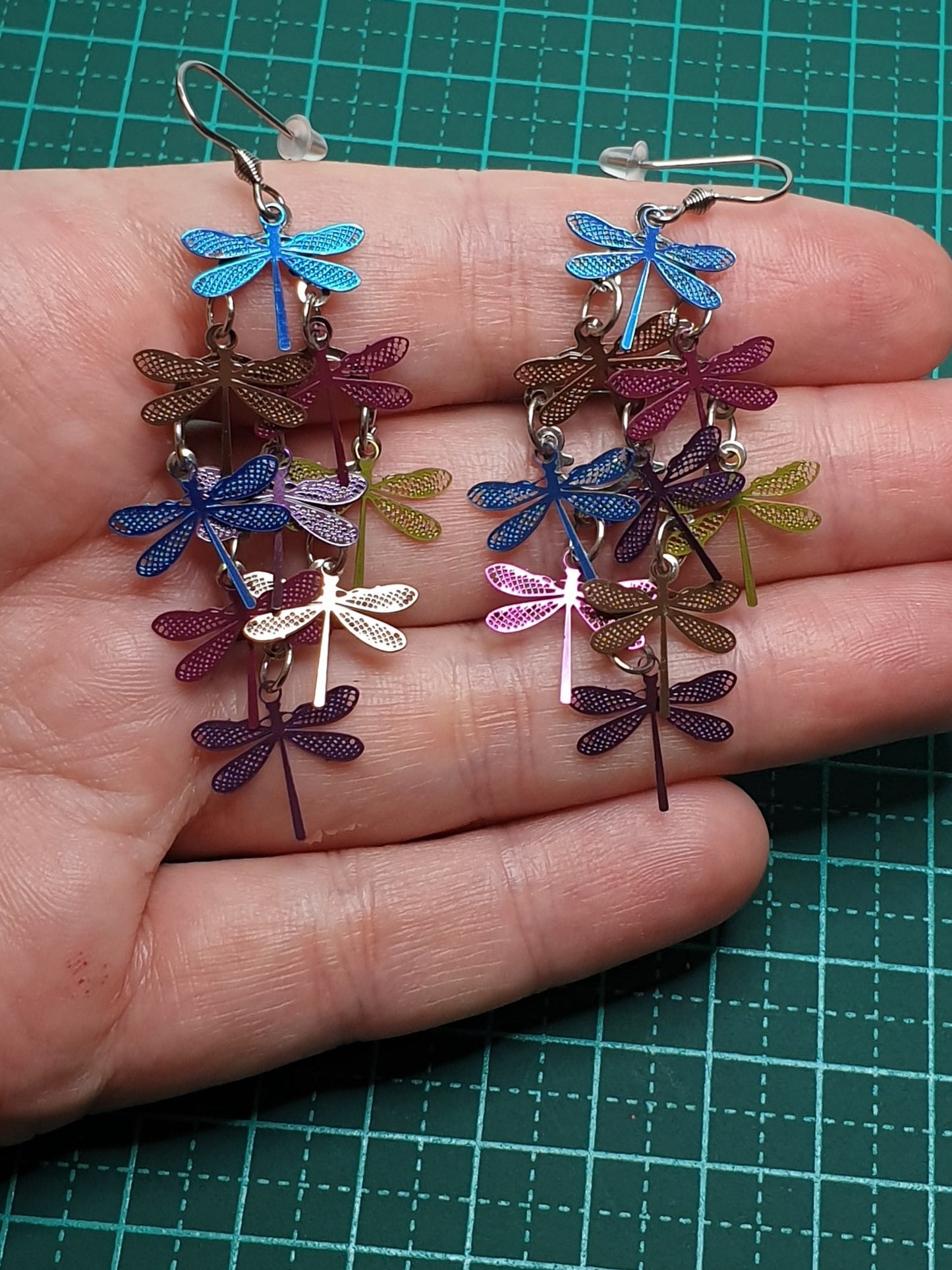 Mixed Dragonflies dangle earrings