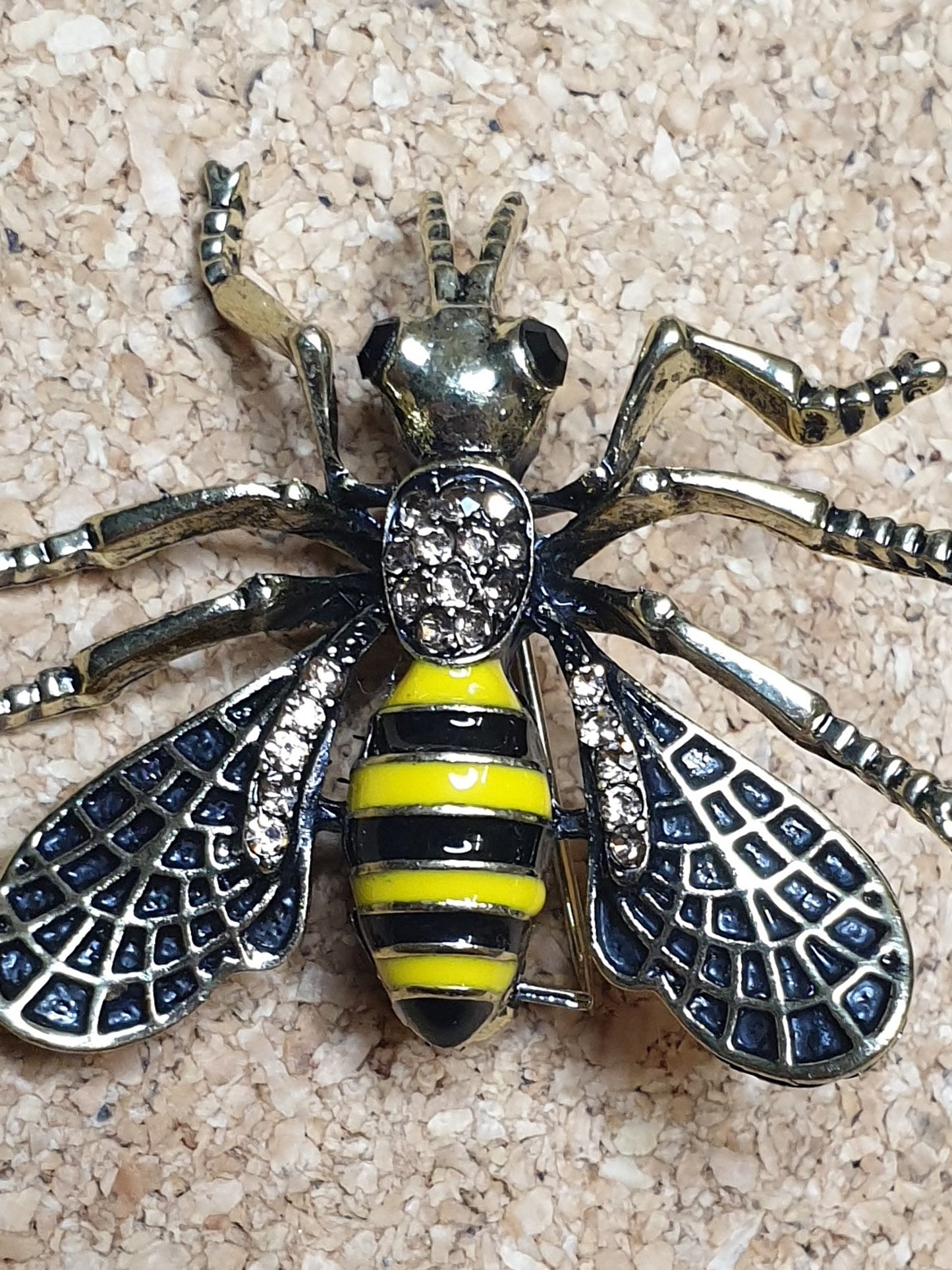 Hornet Wasp Brooch - Black Wings