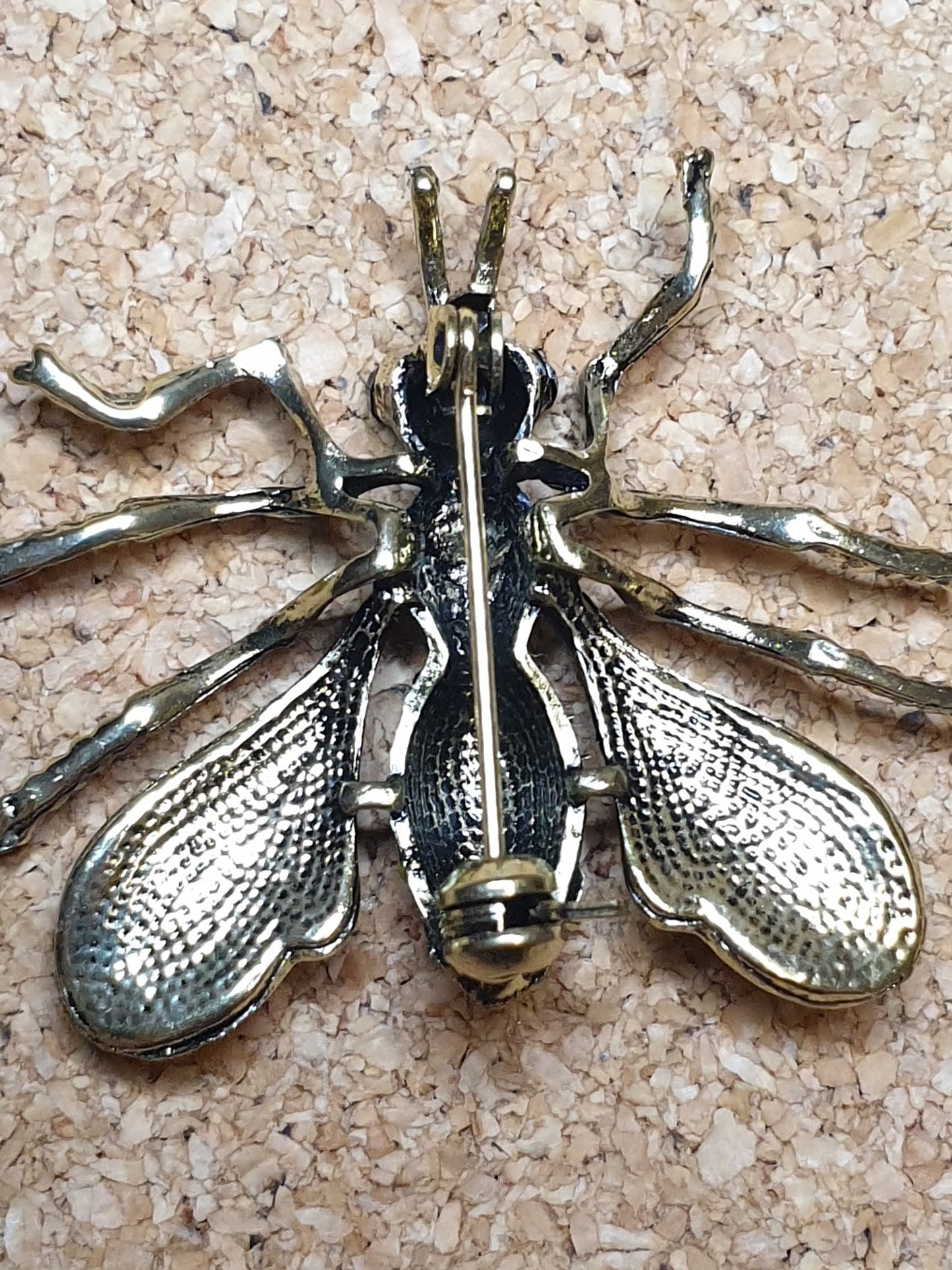 Hornet Wasp Brooch - Black Wings