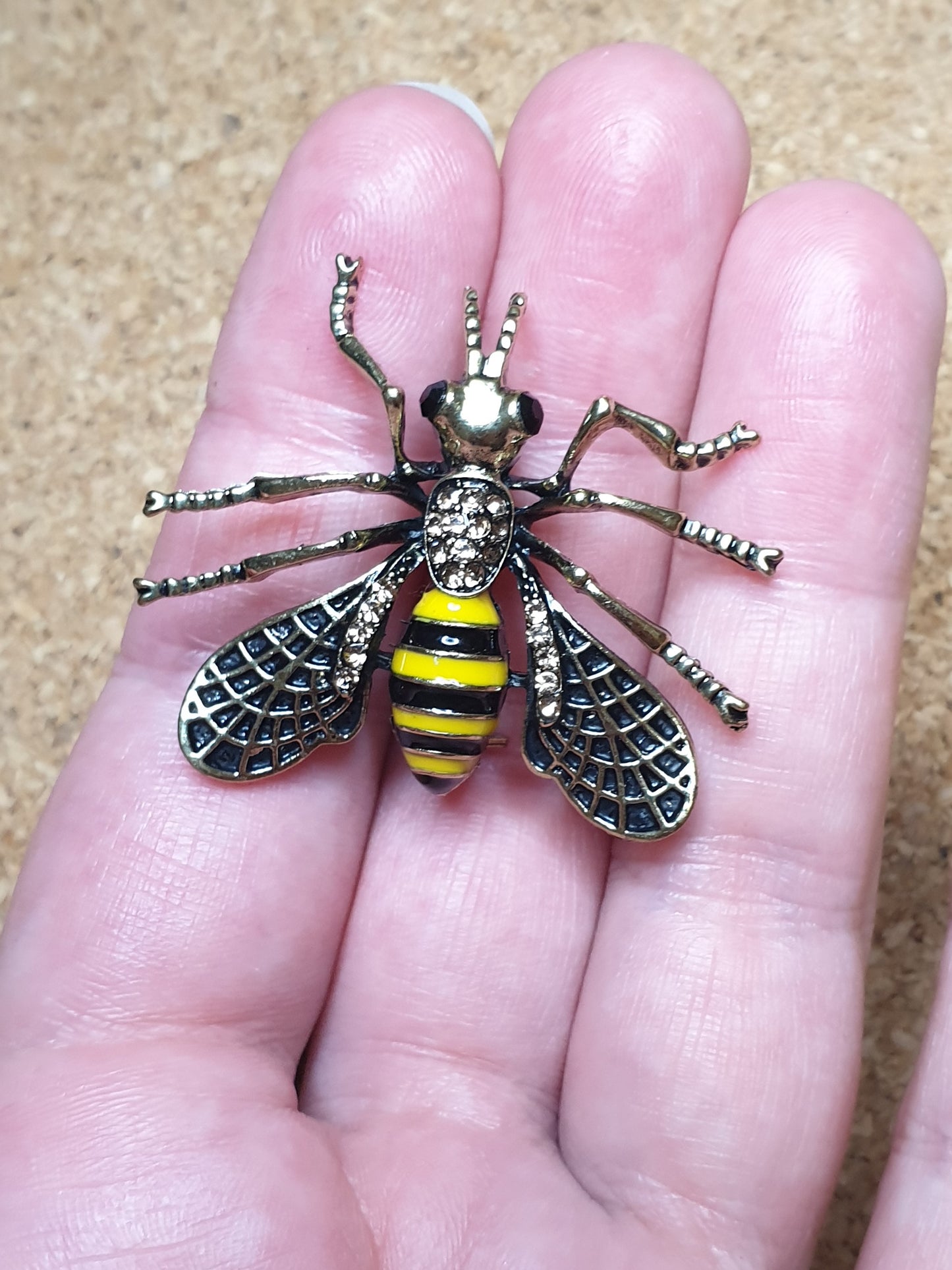 Hornet Wasp Brooch - Black Wings
