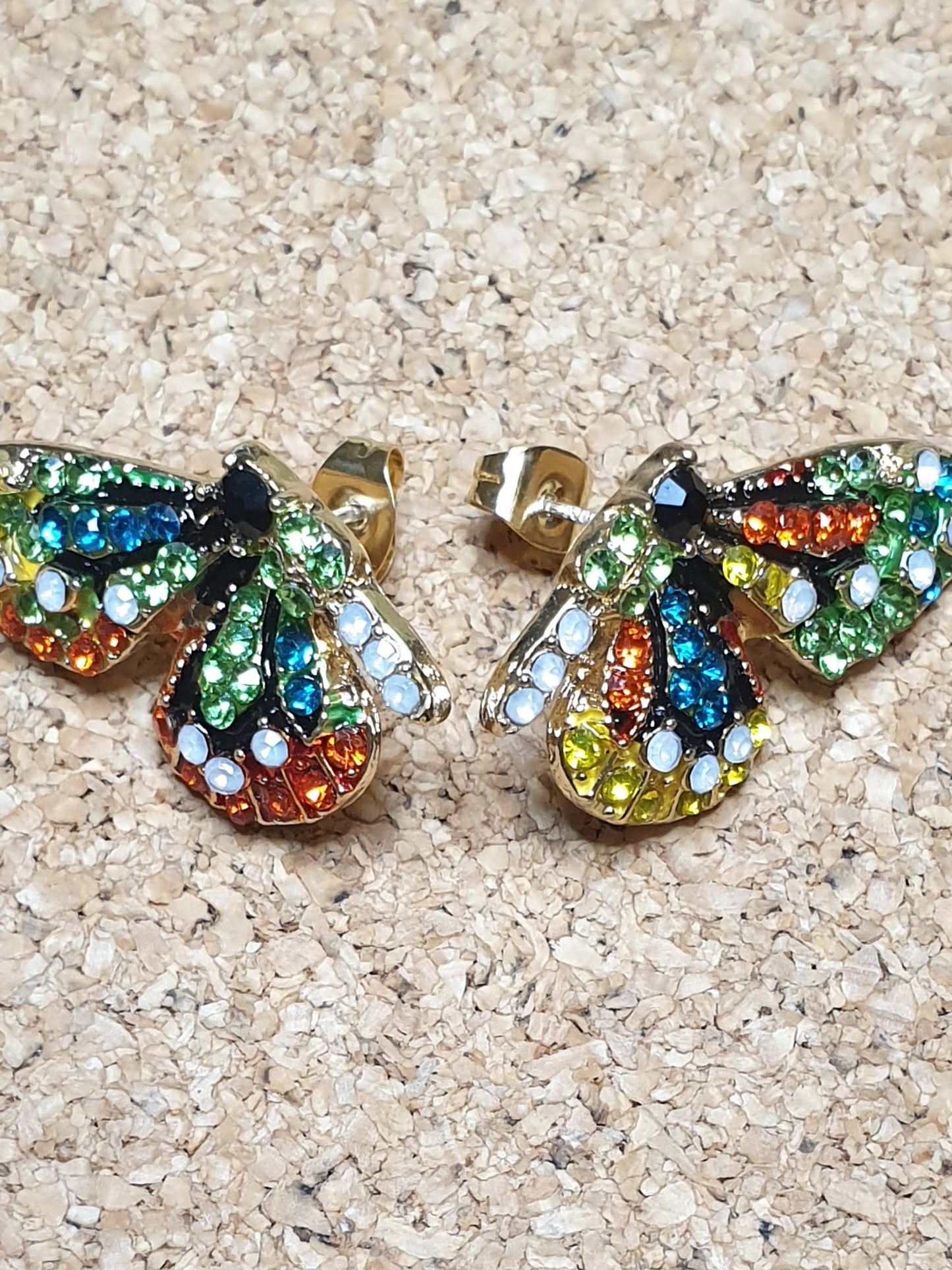 Half Butterfly Studs - Green