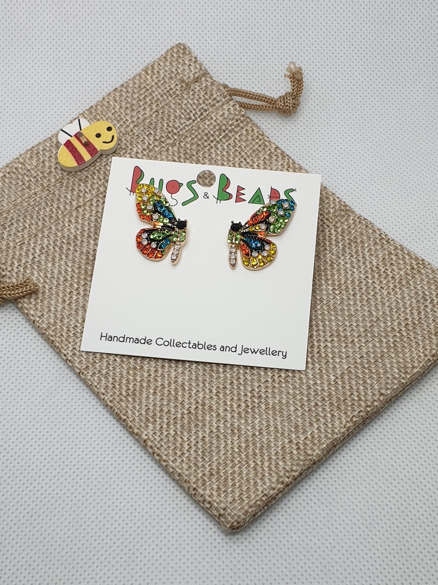 Half Butterfly Studs - Green