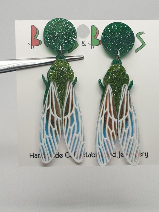 Cicada acrylic earrings