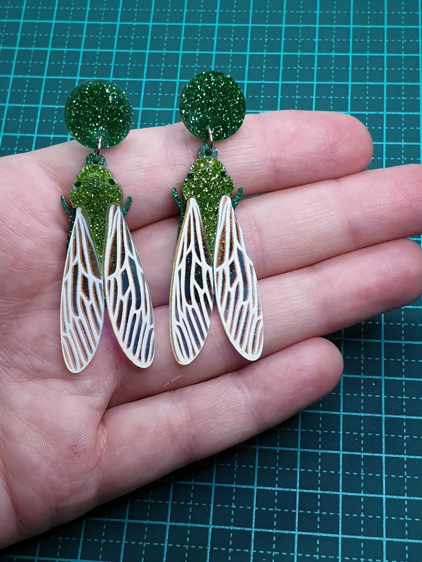 Cicada acrylic earrings
