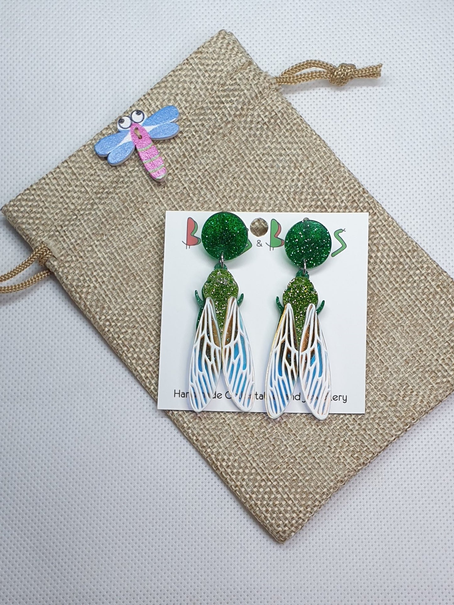 Cicada acrylic earrings