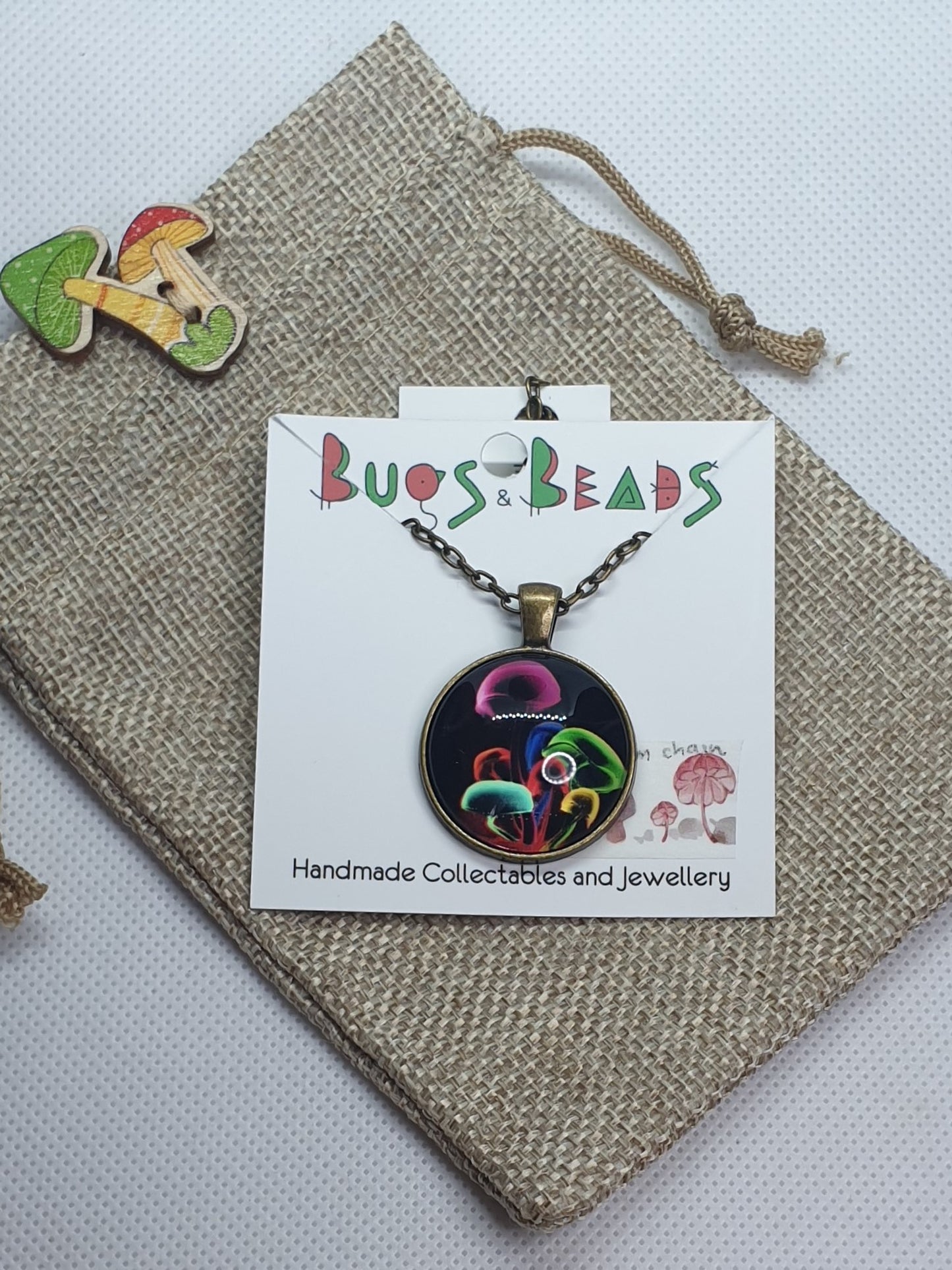 Bronze Glowing Mushrooms Necklace