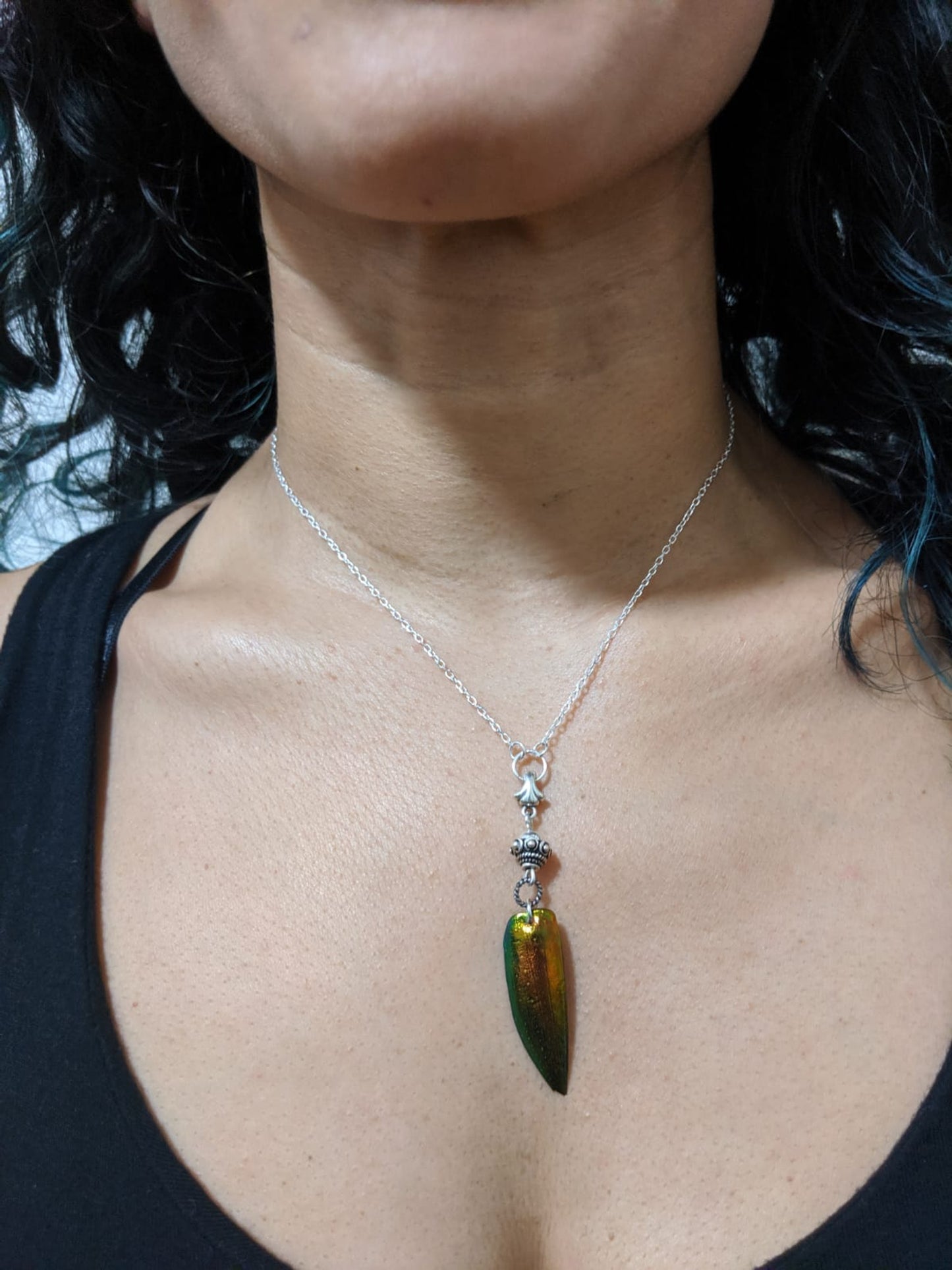 Bead cap pendant - Sterling Silver