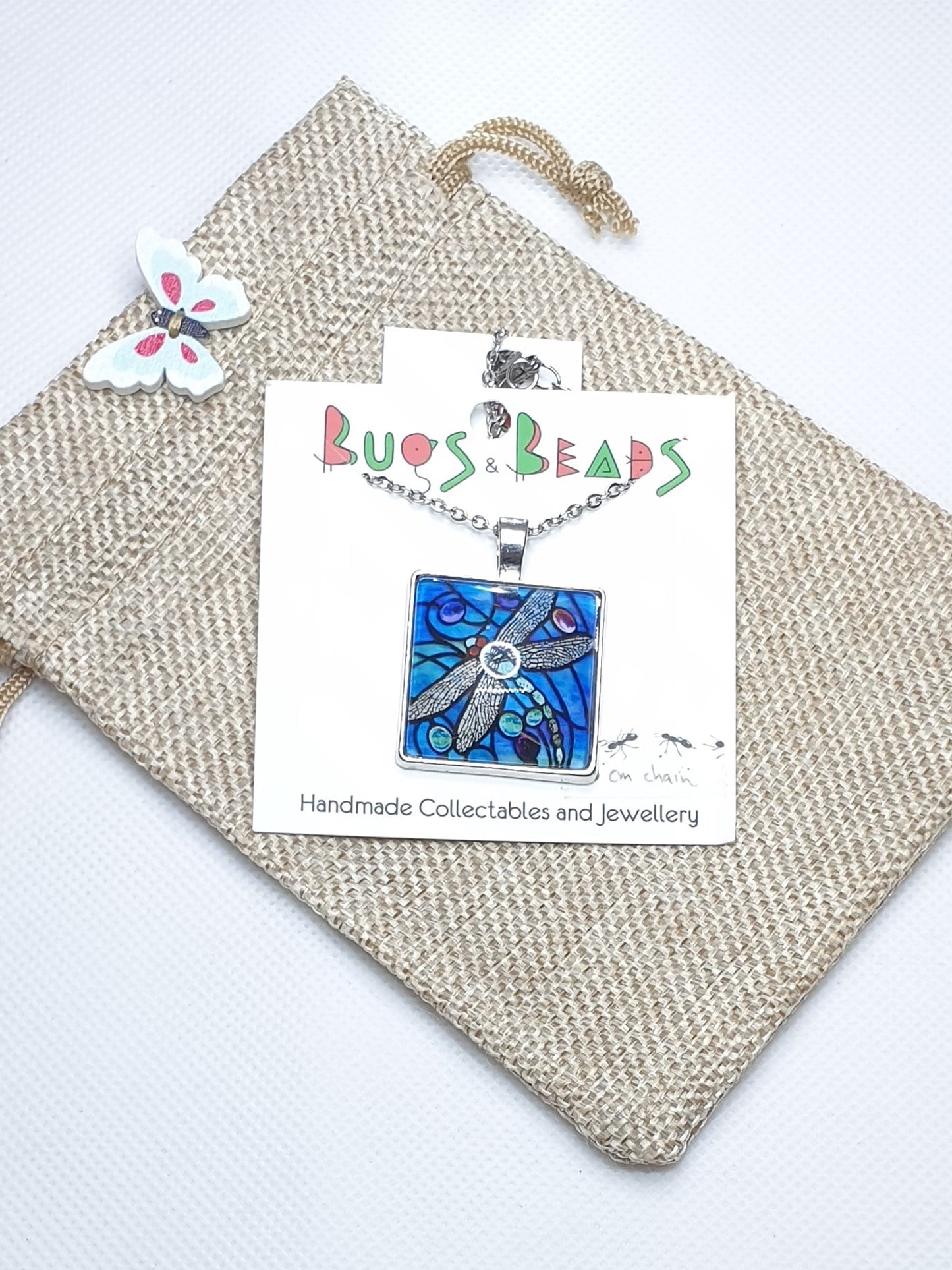 Dragonfly Drawing Necklace