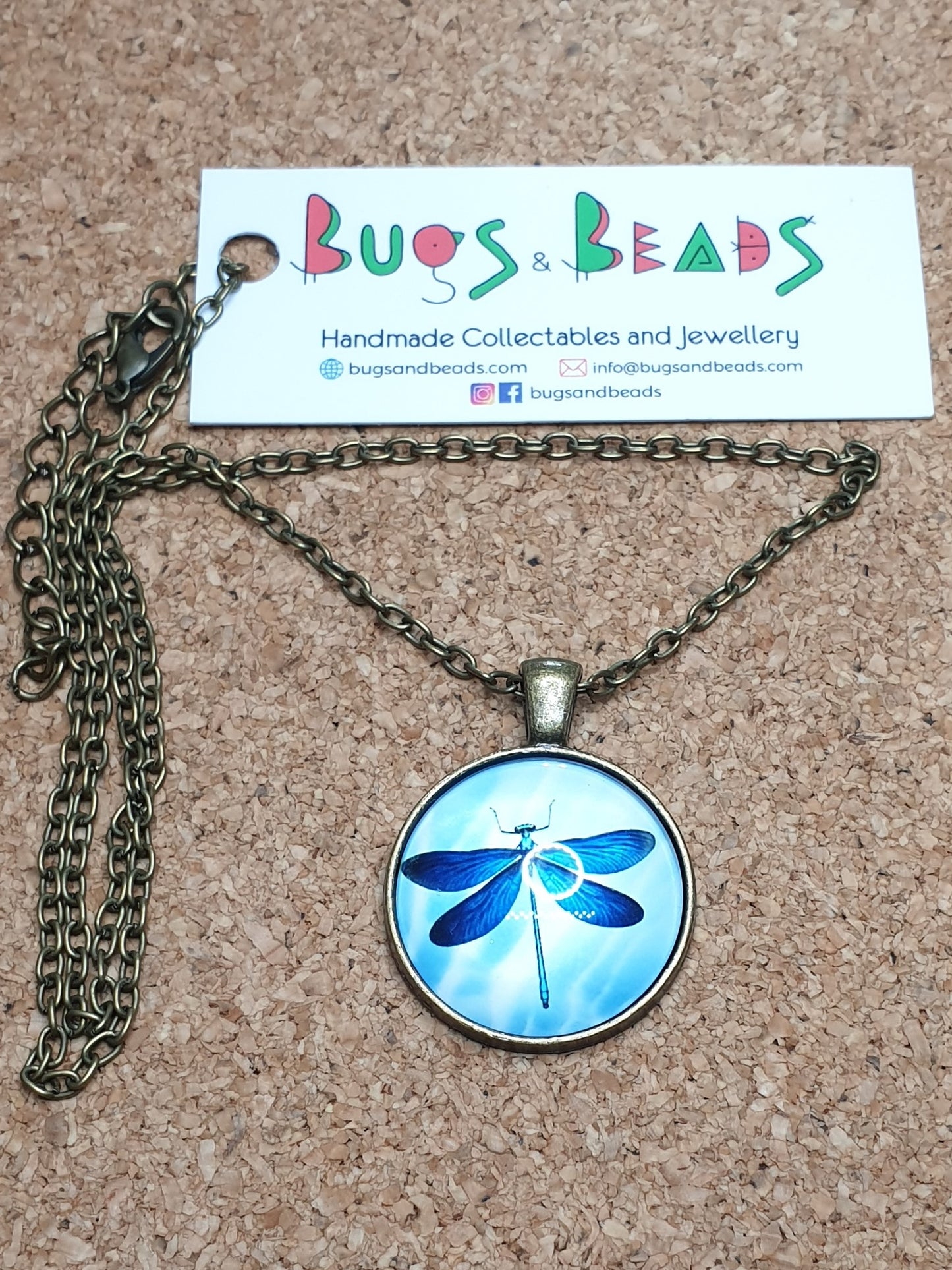 Dragonfly Necklace - Blue Wings