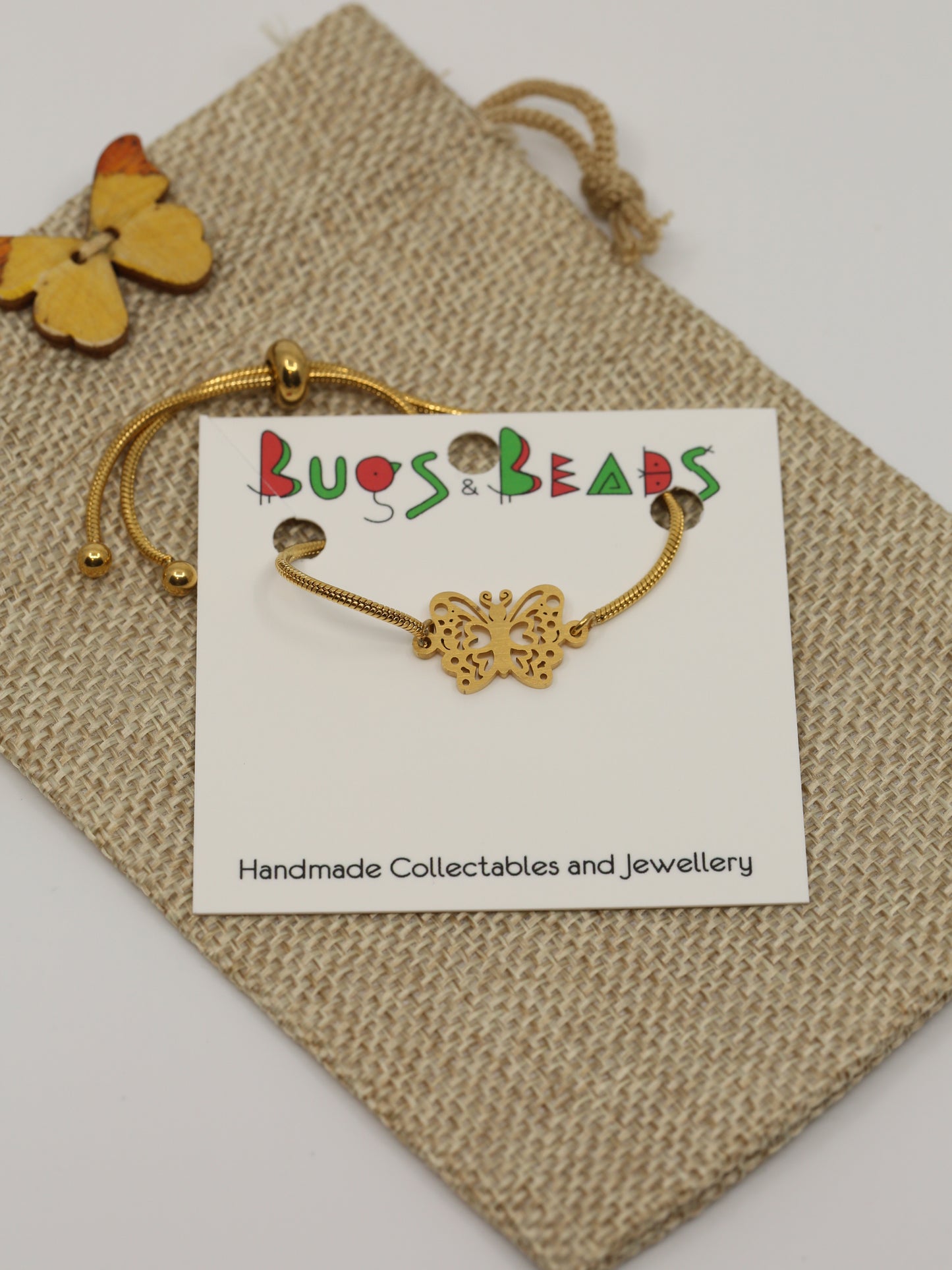 Golden butterfly bracelet - Adjustable