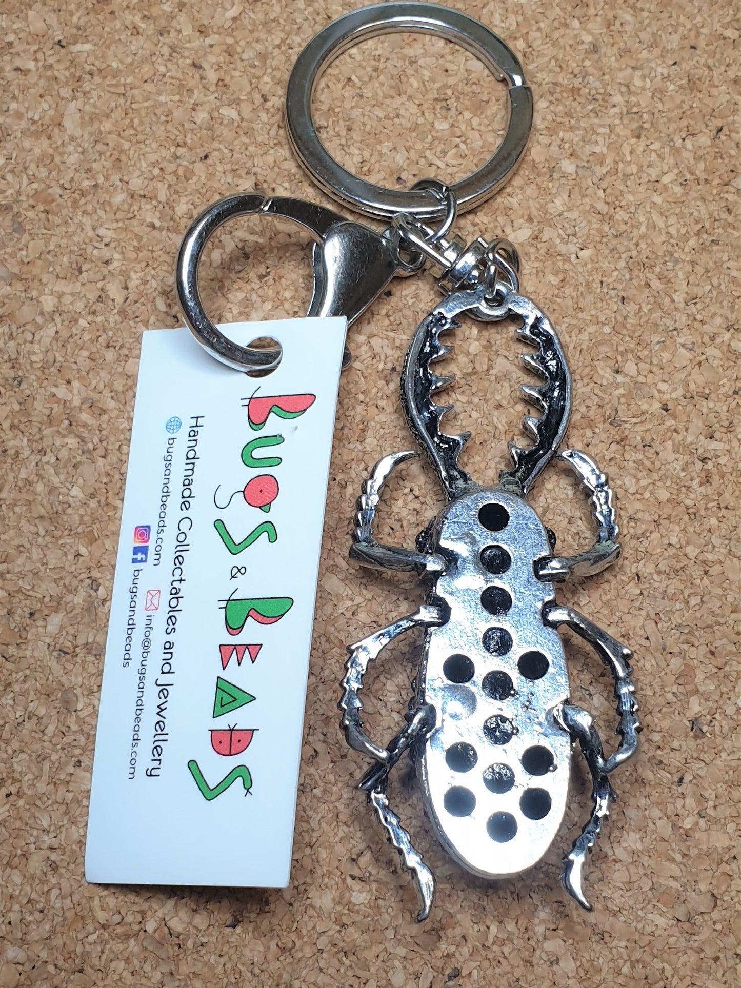 Stag Beetle Keyring - Red
