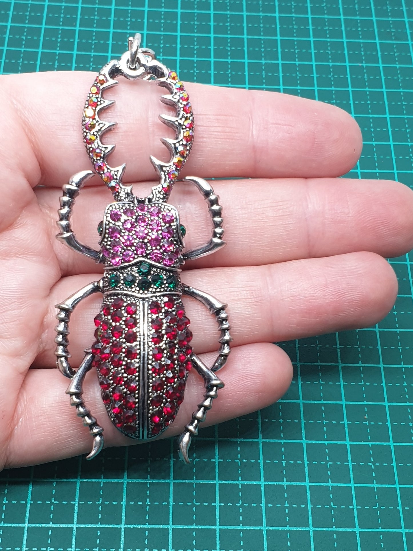 Stag Beetle Keyring - Red