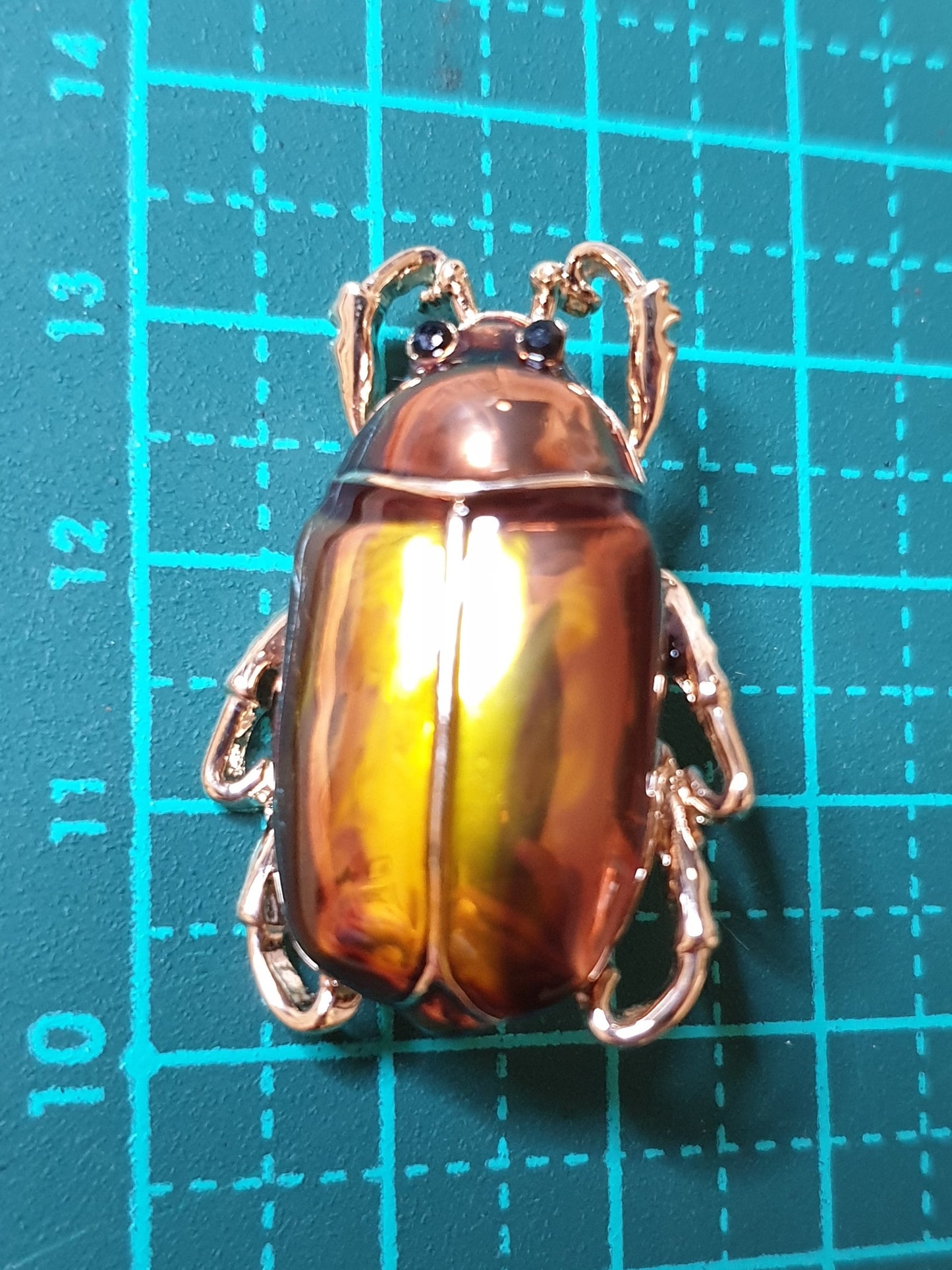 June Beetle Fashion Brooch - Gold