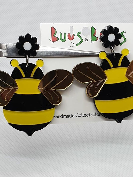 Bee Large acrylic earrings