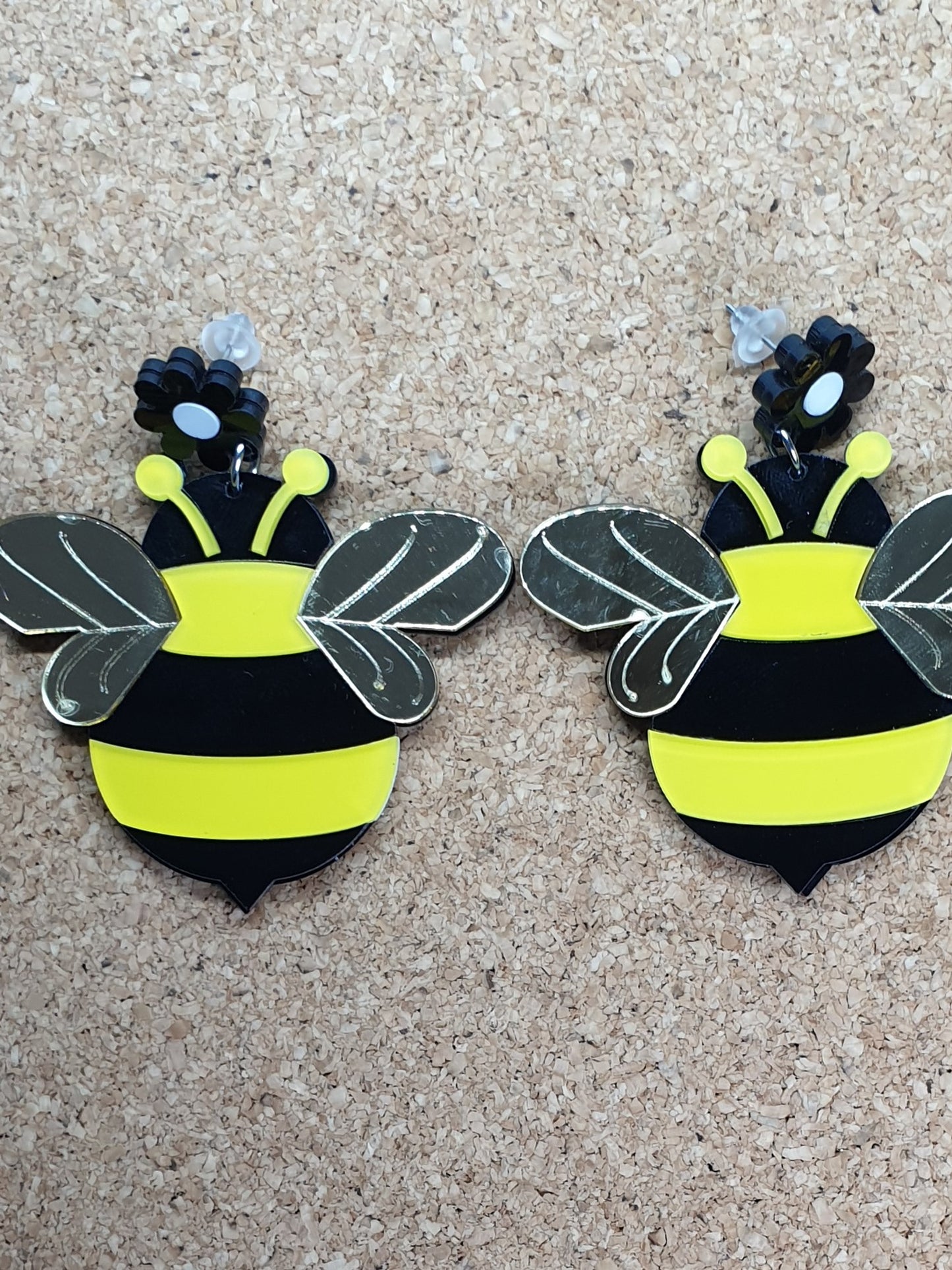 Bee Large acrylic earrings