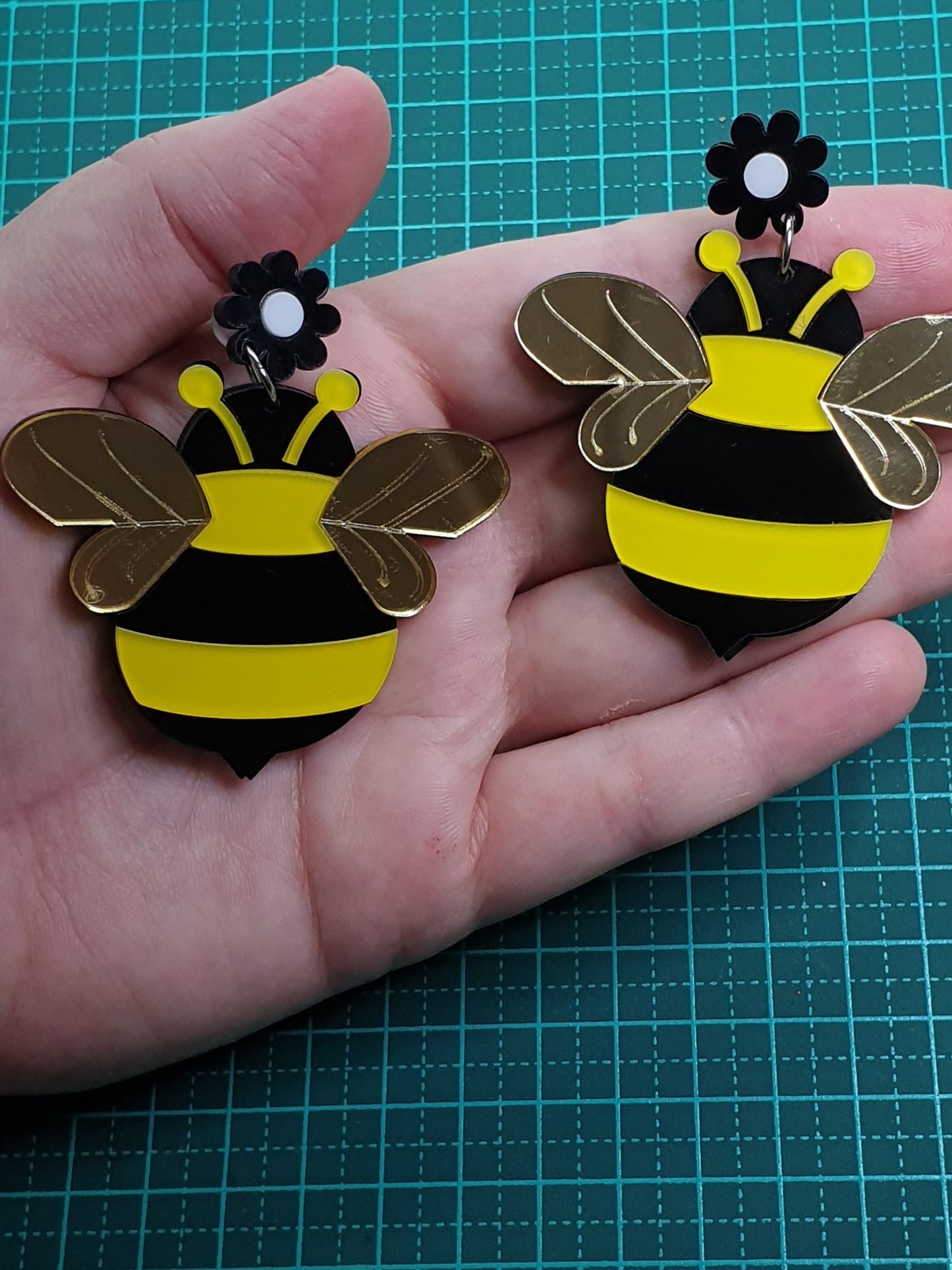 Bee Large acrylic earrings