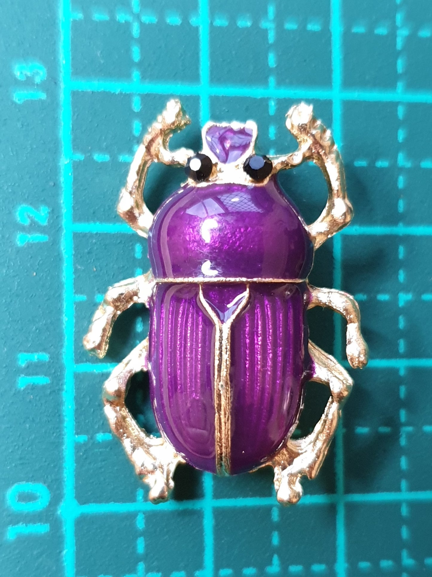 Dung Beetle Brooch - Purple