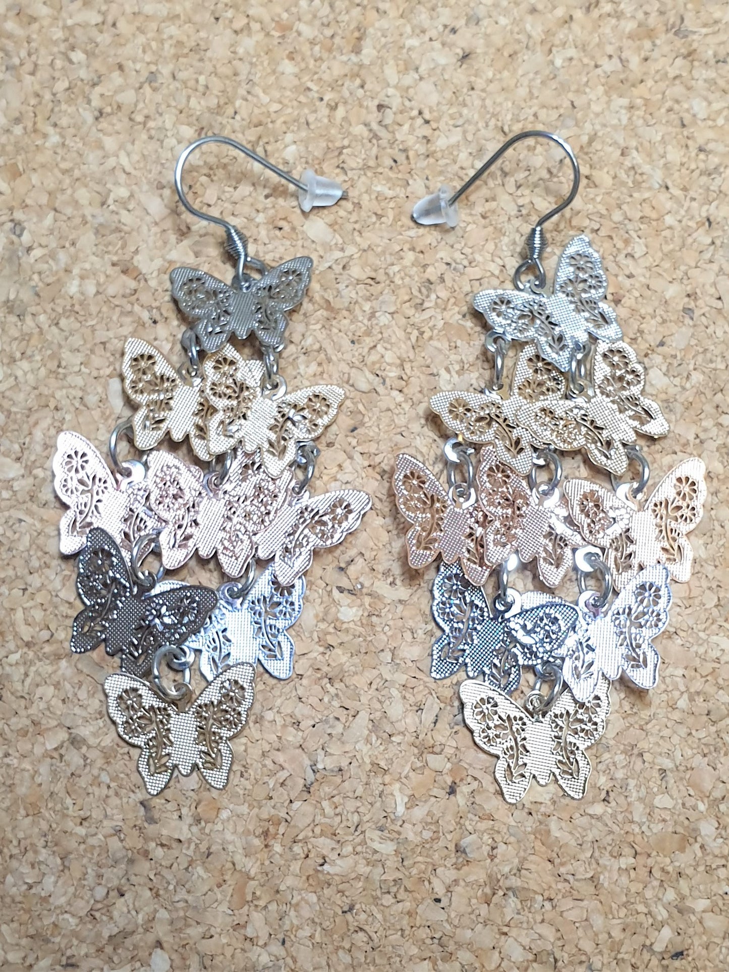 Golden Butterflies Dangle Earrings