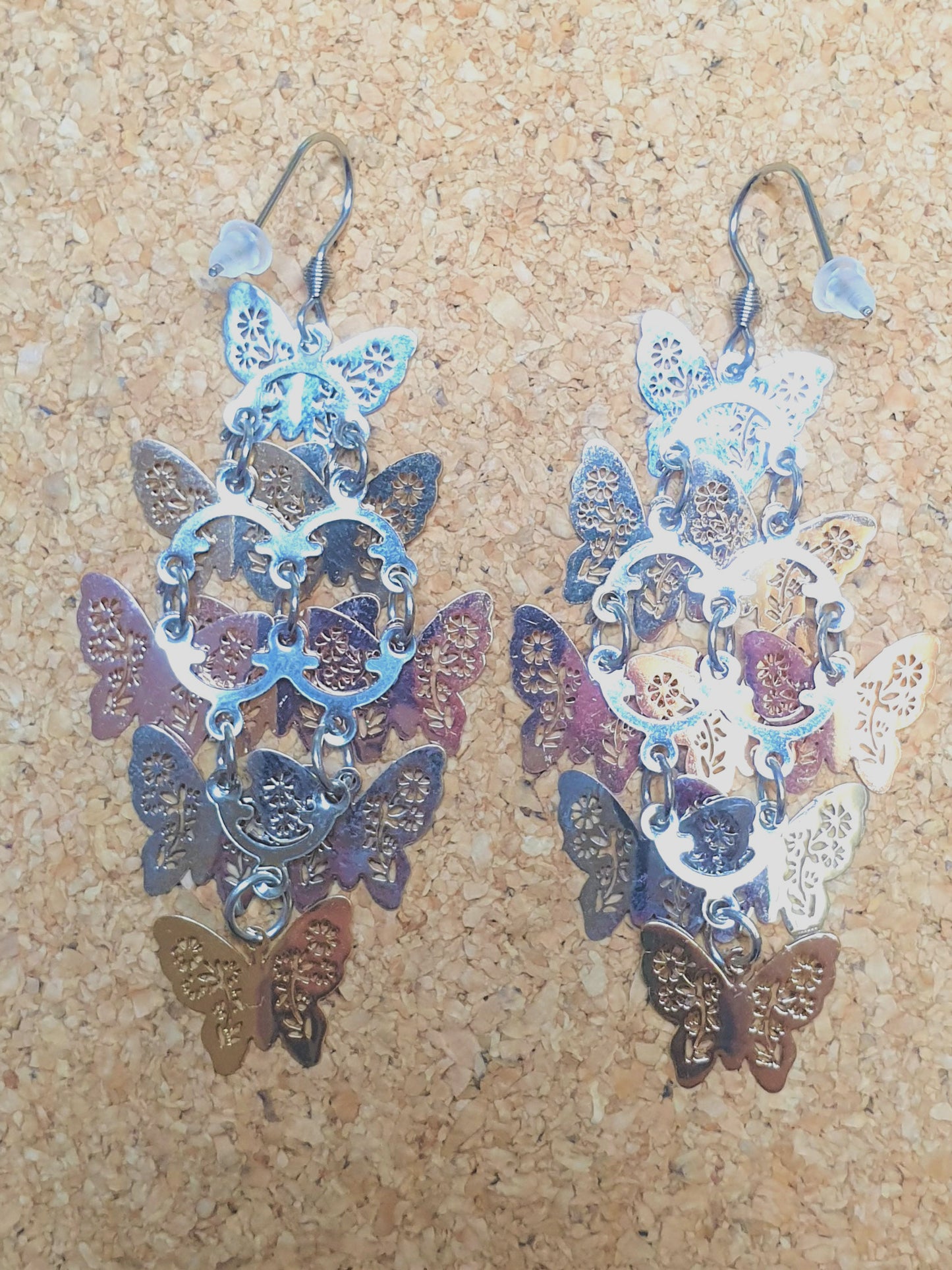 Golden Butterflies Dangle Earrings