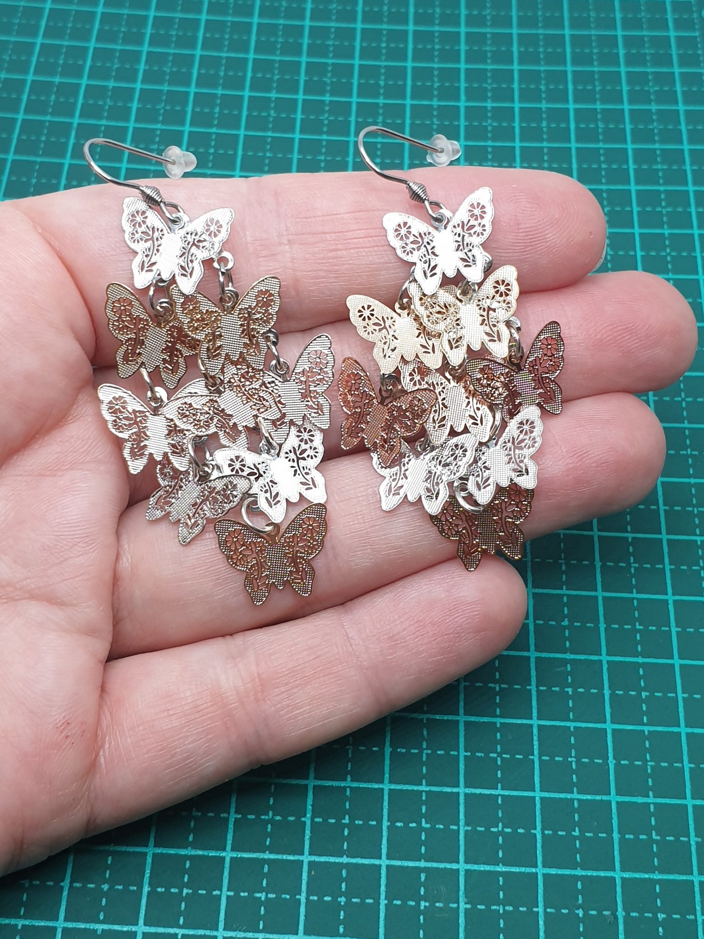 Golden Butterflies Dangle Earrings