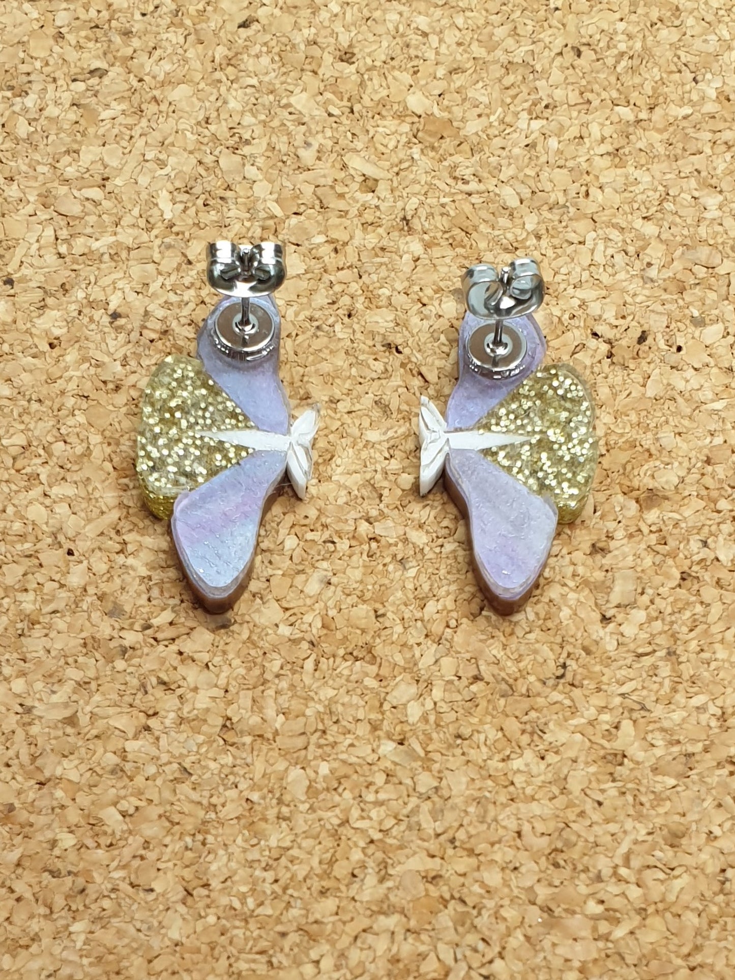 Brown Moth studs acrylic earrings