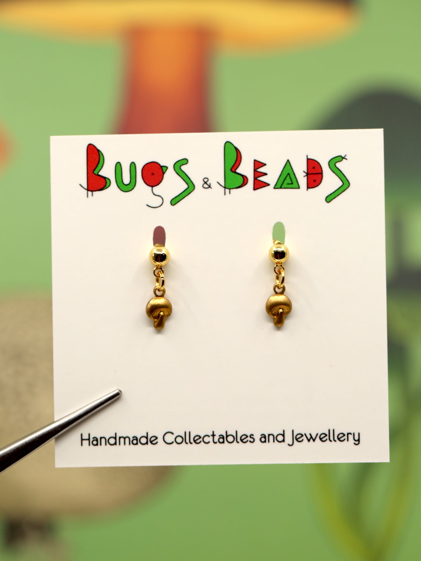Mini Mushroom Studs - Brass & Stainless Steel