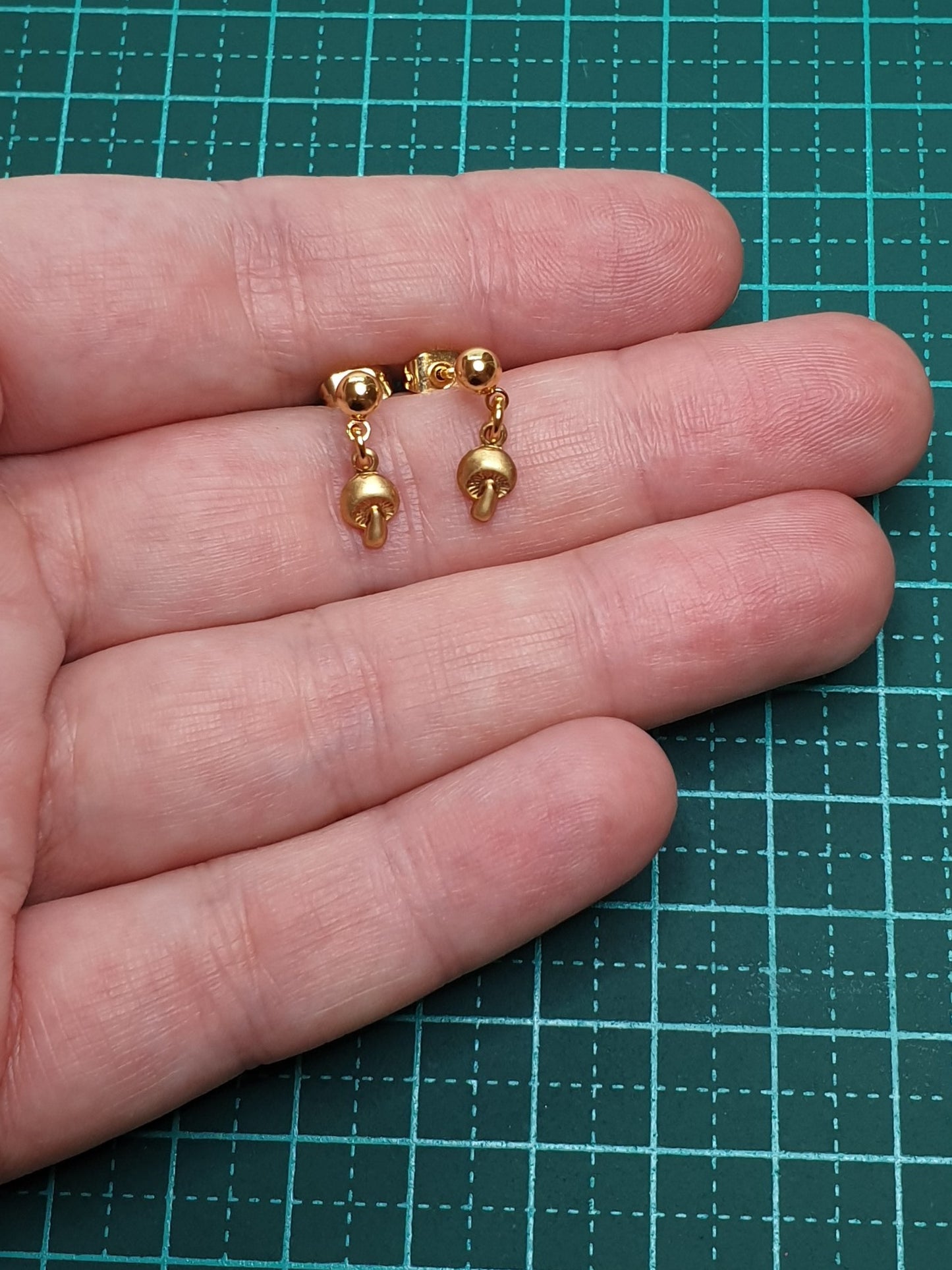 Mini Mushroom Studs - Brass & Stainless Steel