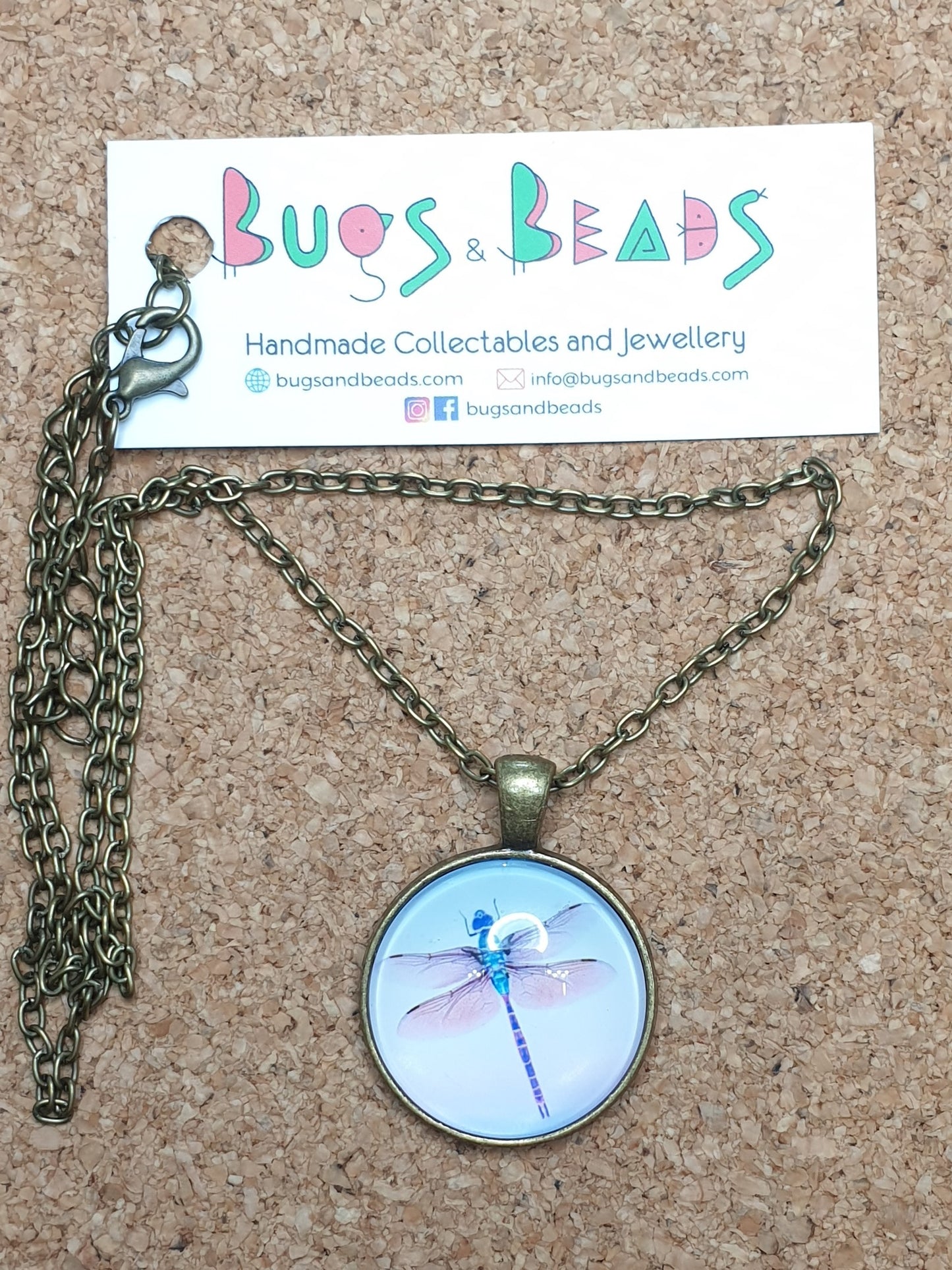 Dragonfly Necklace - Pink Wings