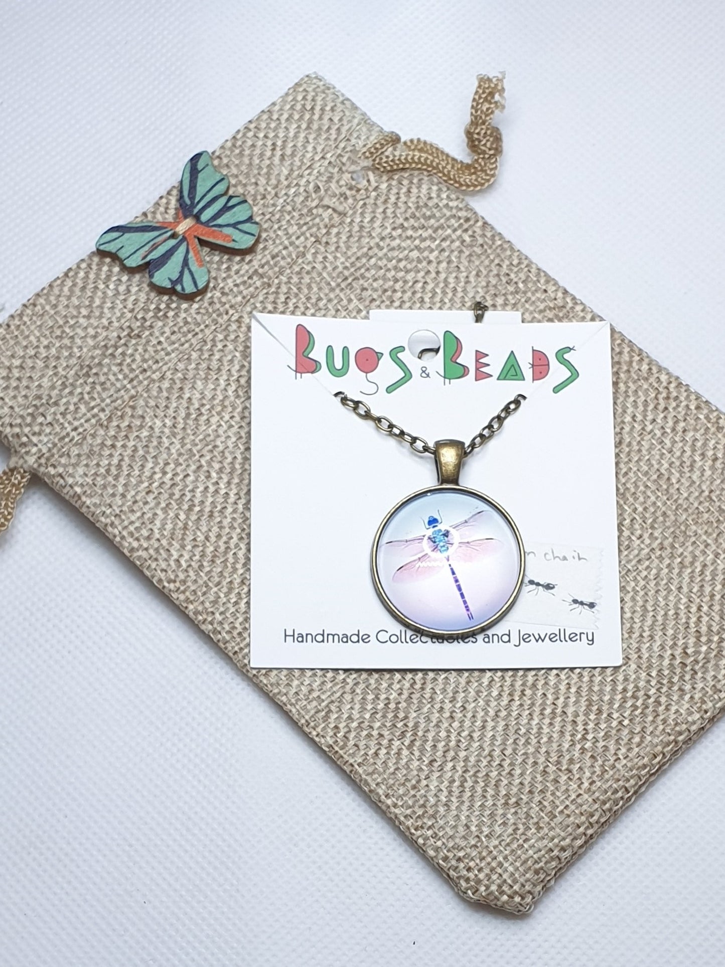 Dragonfly Necklace - Pink Wings